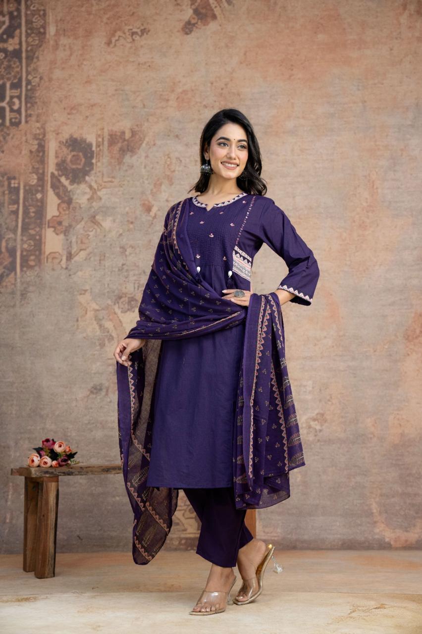 Kesari Laher Cotton Kurta Set