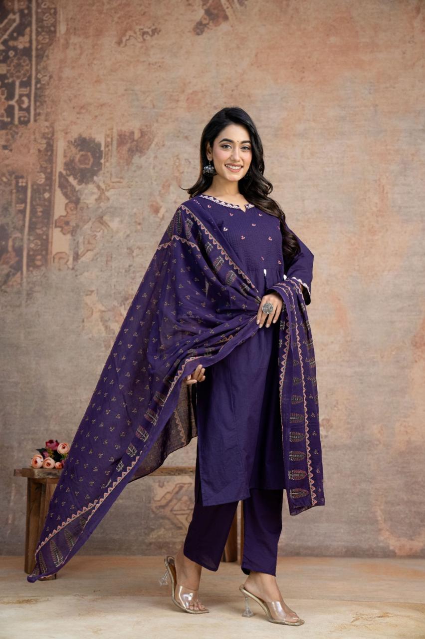 Kesari Laher Cotton Kurta Set