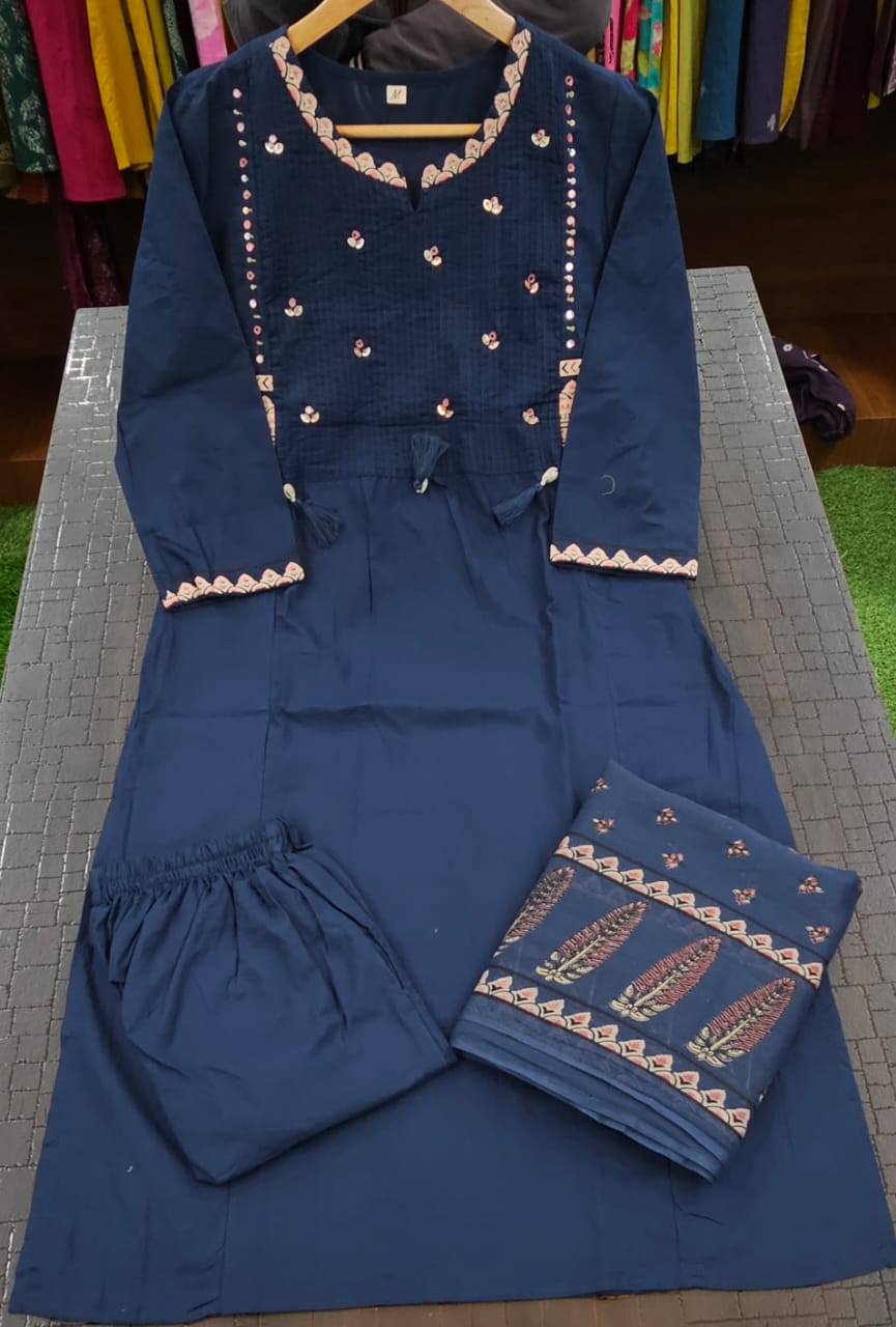 Kesari Laher Cotton Kurta Set