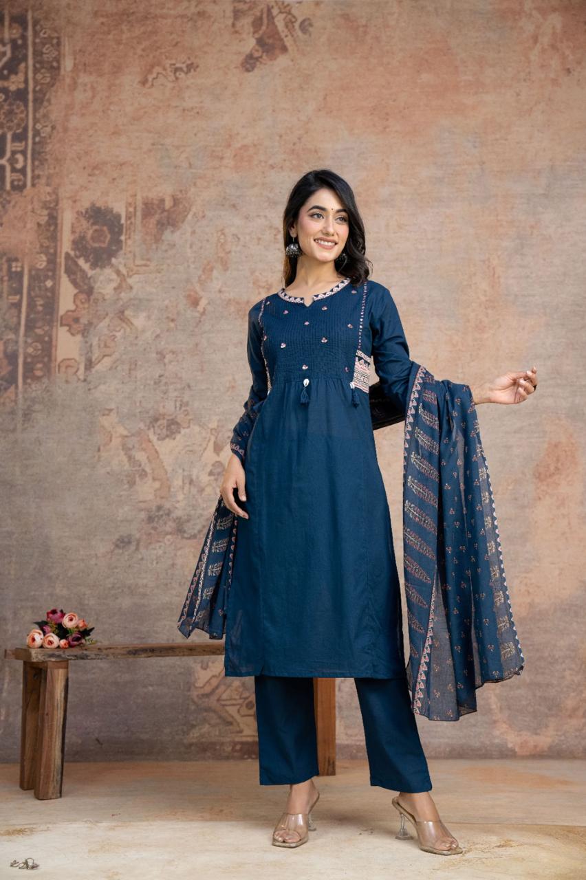 Kesari Laher Cotton Kurta Set