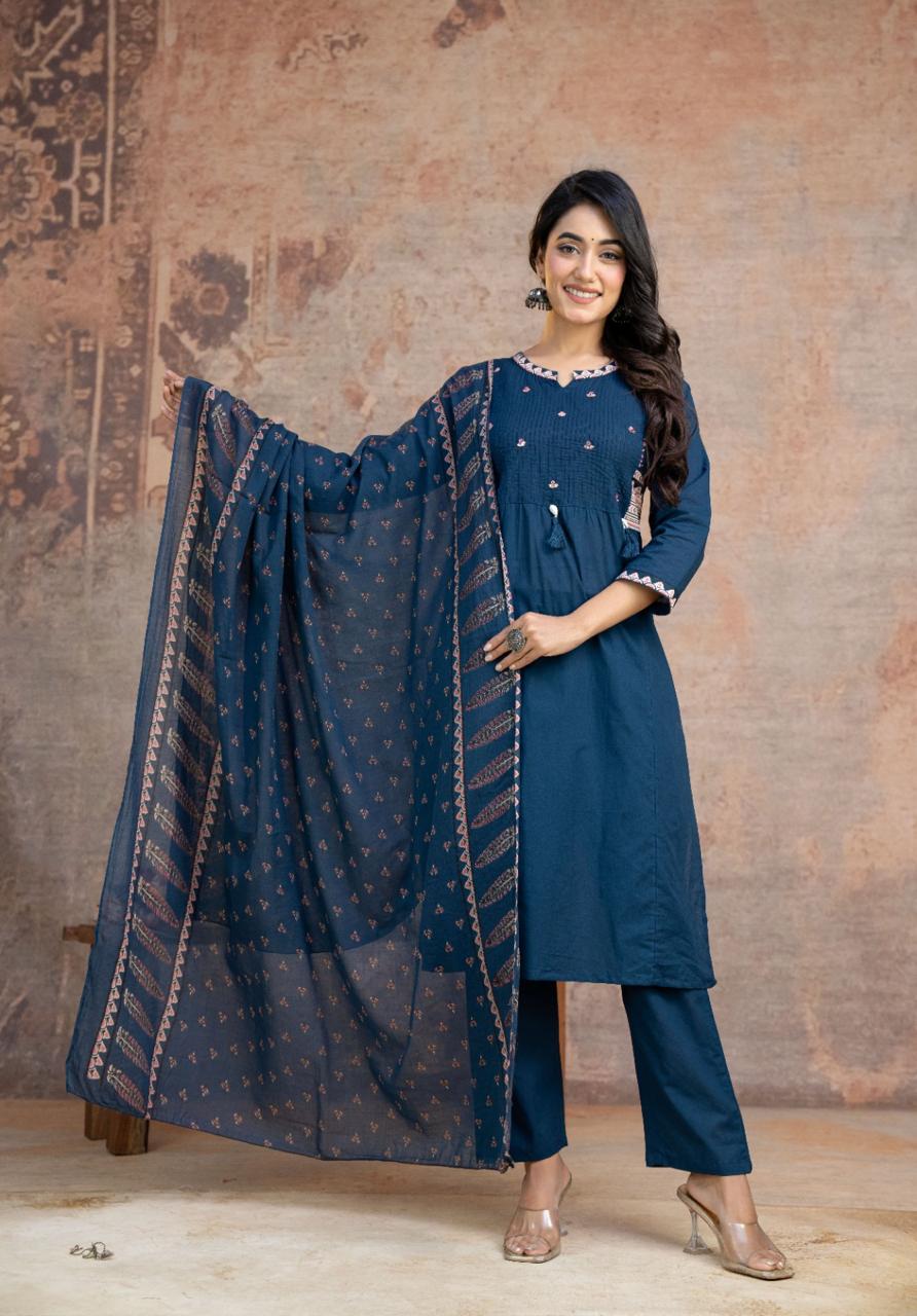 Kesari Laher Cotton Kurta Set