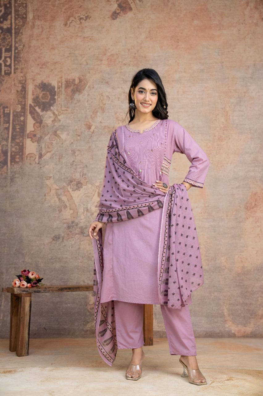 Kesari Laher Cotton Kurta Set