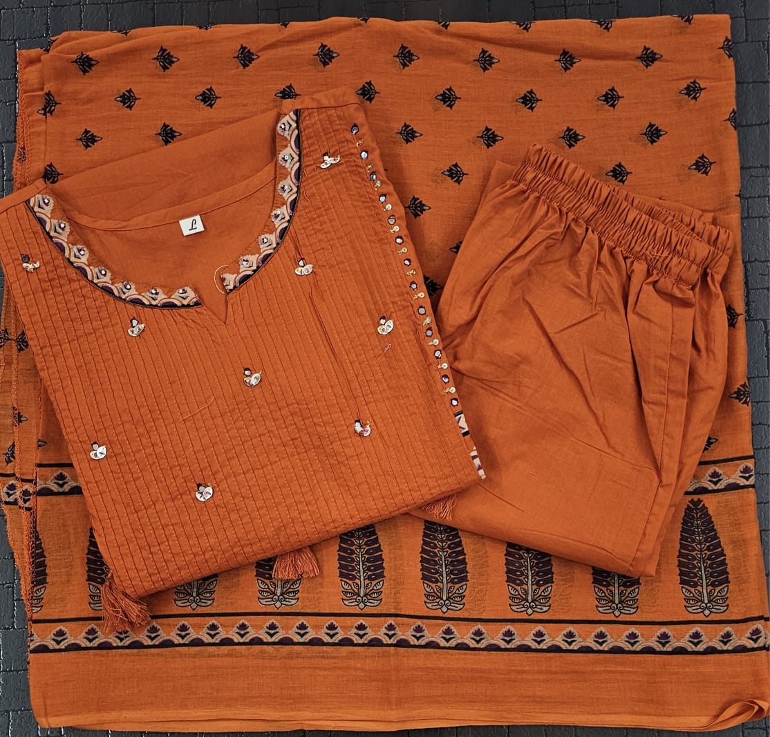Kesari Laher Cotton Kurta Set