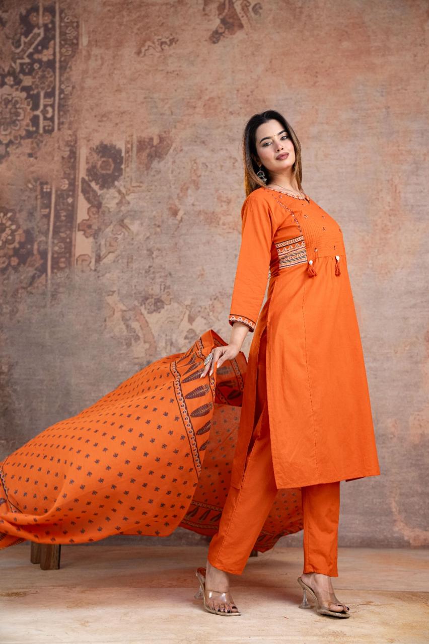 Kesari Laher Cotton Kurta Set