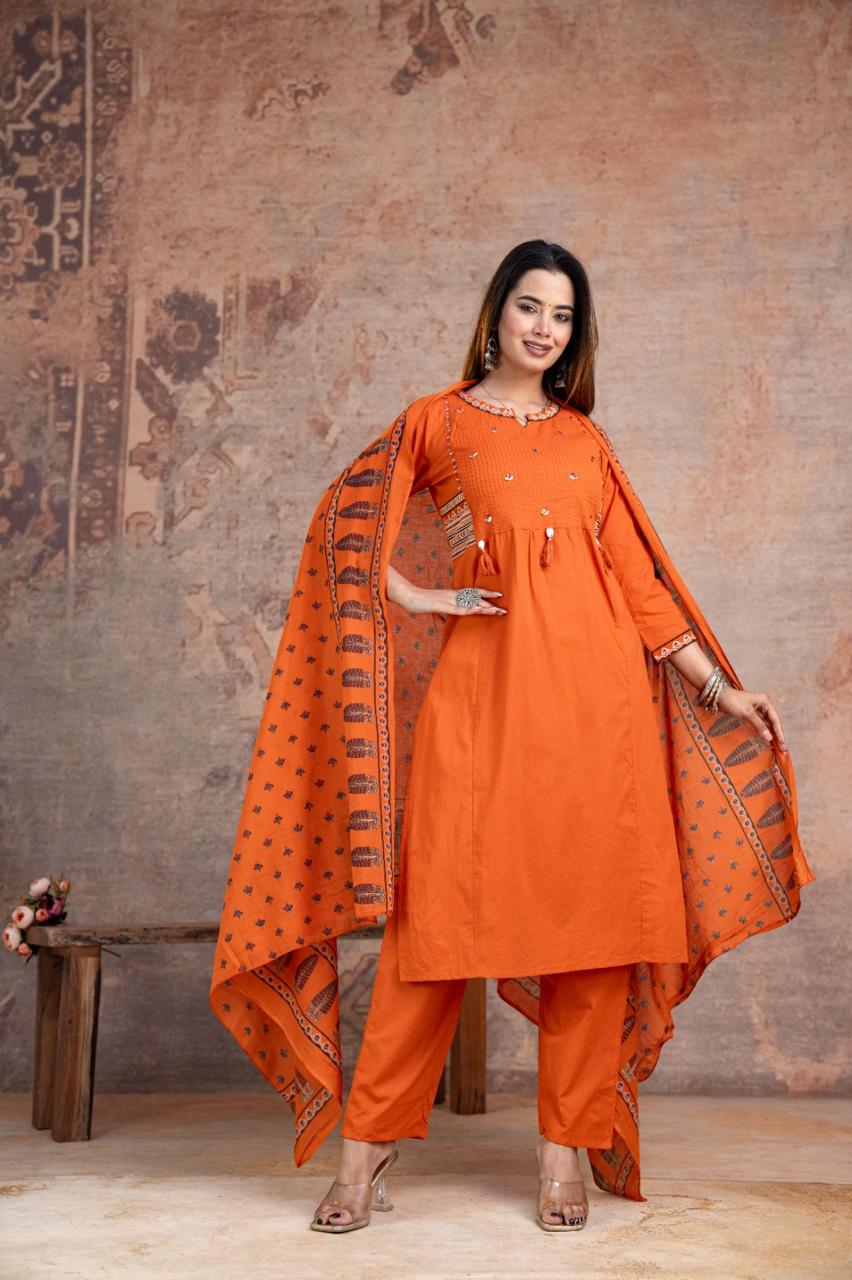 Kesari Laher Cotton Kurta Set