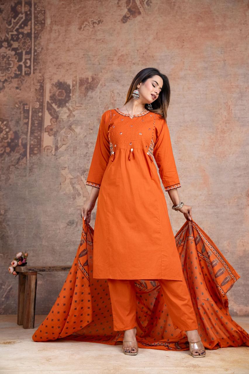 Kesari Laher Cotton Kurta Set