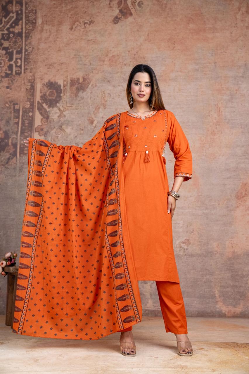 Kesari Laher Cotton Kurta Set