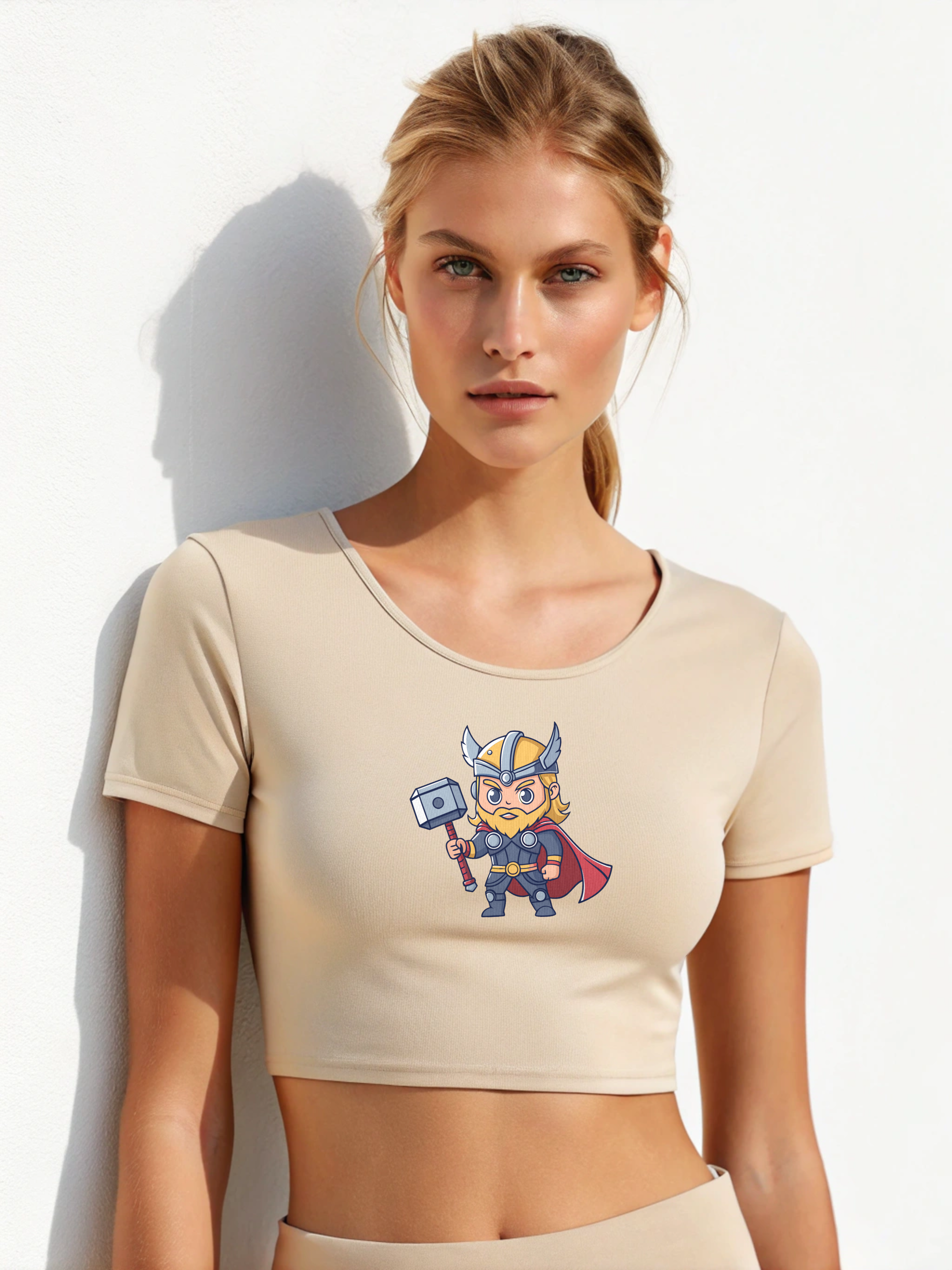 Lil’ Thunder: Baby Thor Women’s Crop Top
