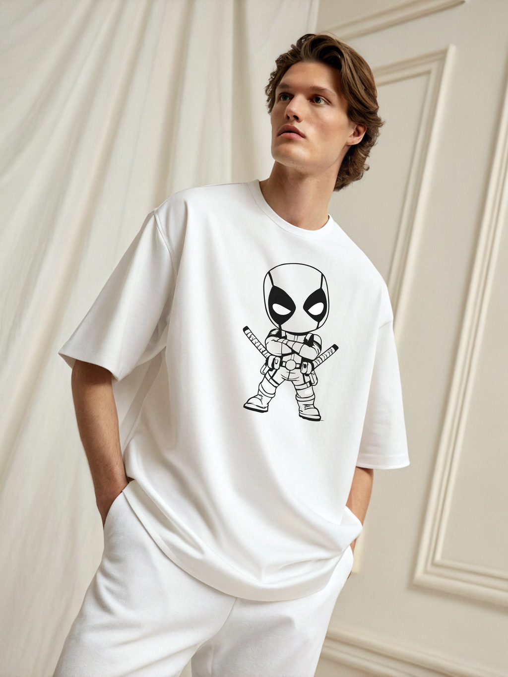 Lil’ Savage: Baby Deadpool Men’s Oversized Tee