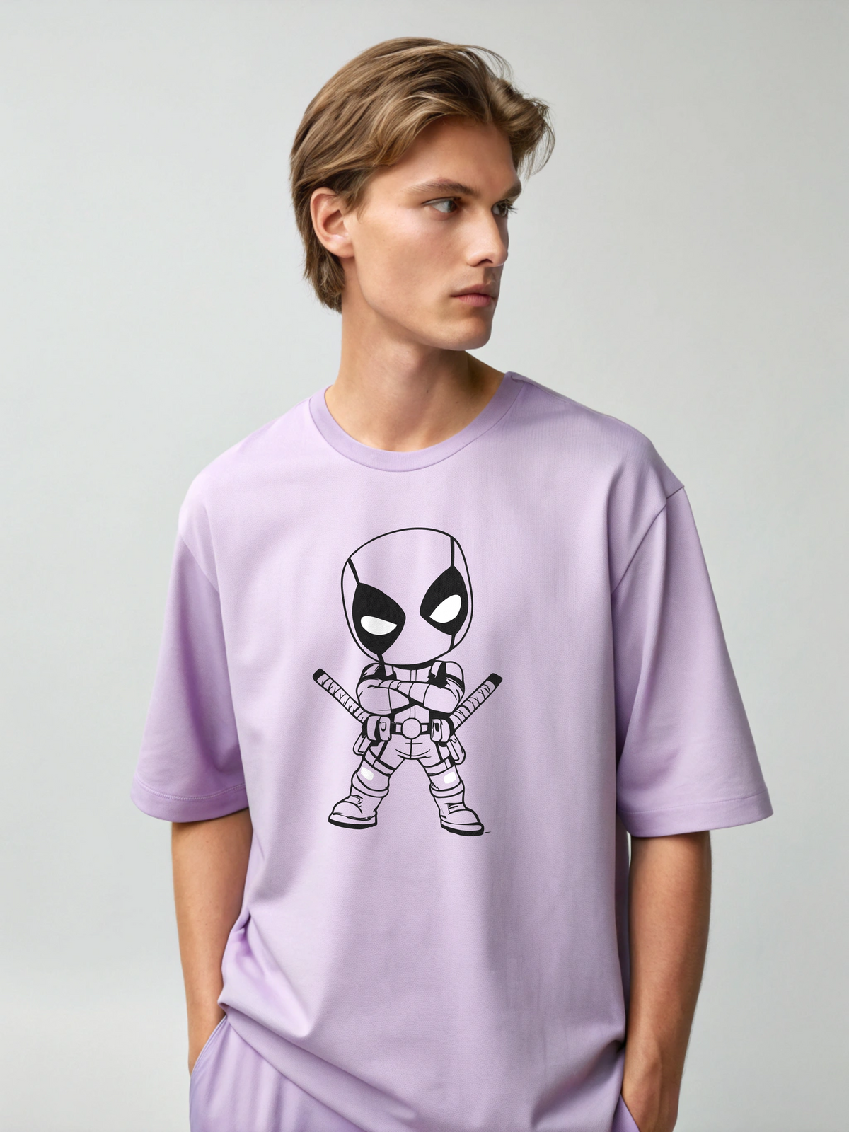 Lil’ Savage: Baby Deadpool Men’s Oversized Tee