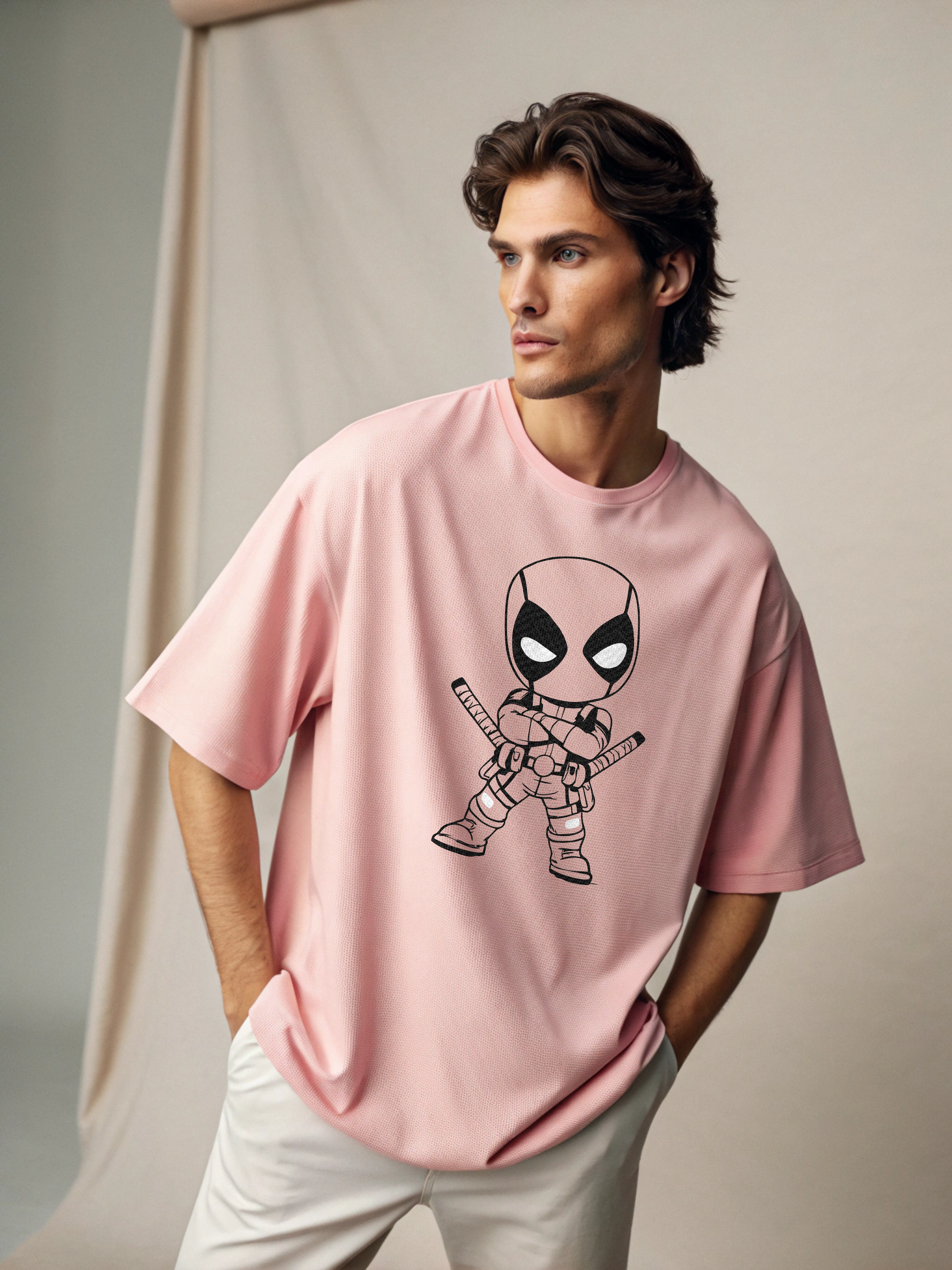 Lil’ Savage: Baby Deadpool Men’s Oversized Tee