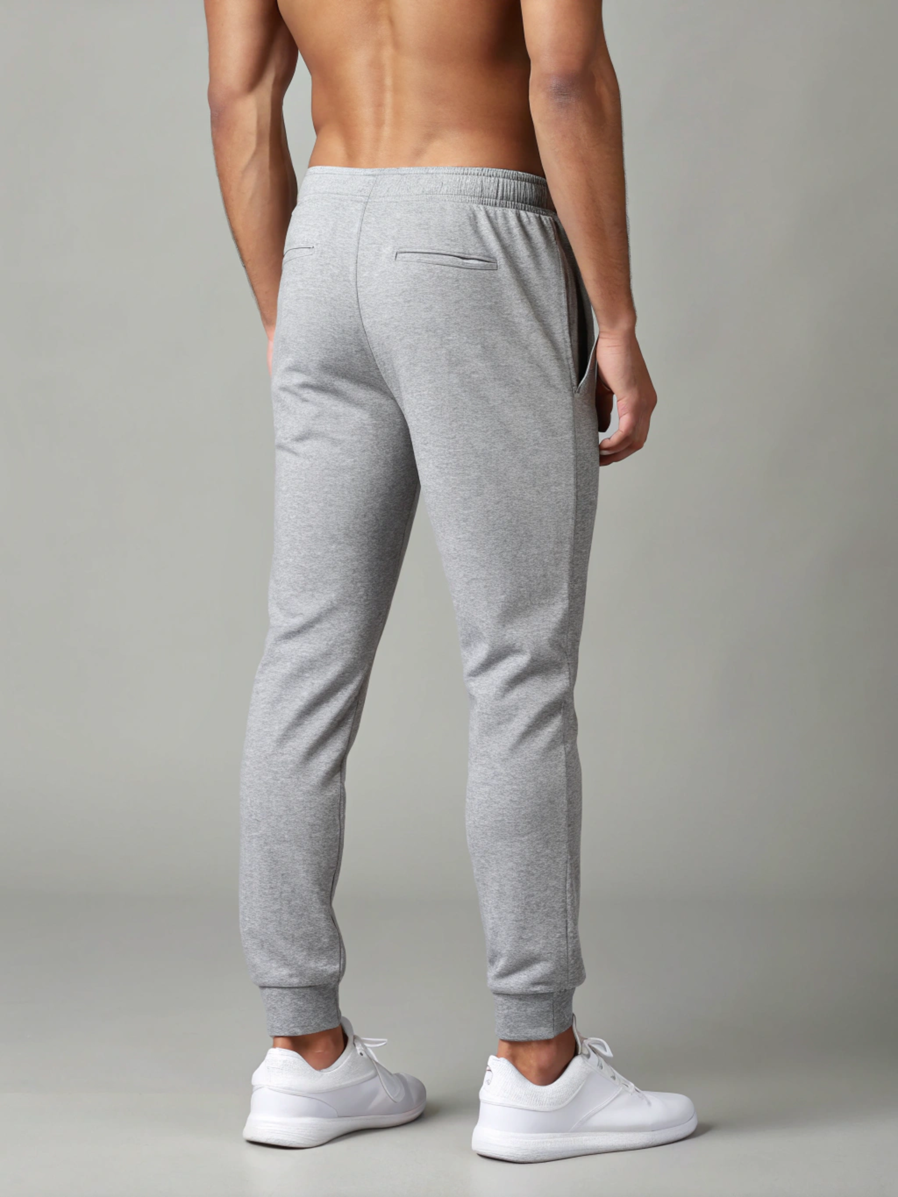 All-Day Flex: Premium Cotton Men’s Joggers Melange Grey