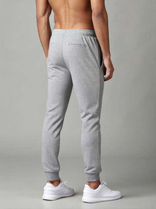 All-Day Flex: Premium Cotton Men’s Joggers Melange Grey