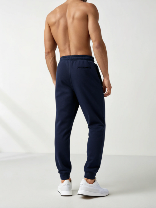 All-Day Flex: Premium Cotton Men’s Joggers Navy