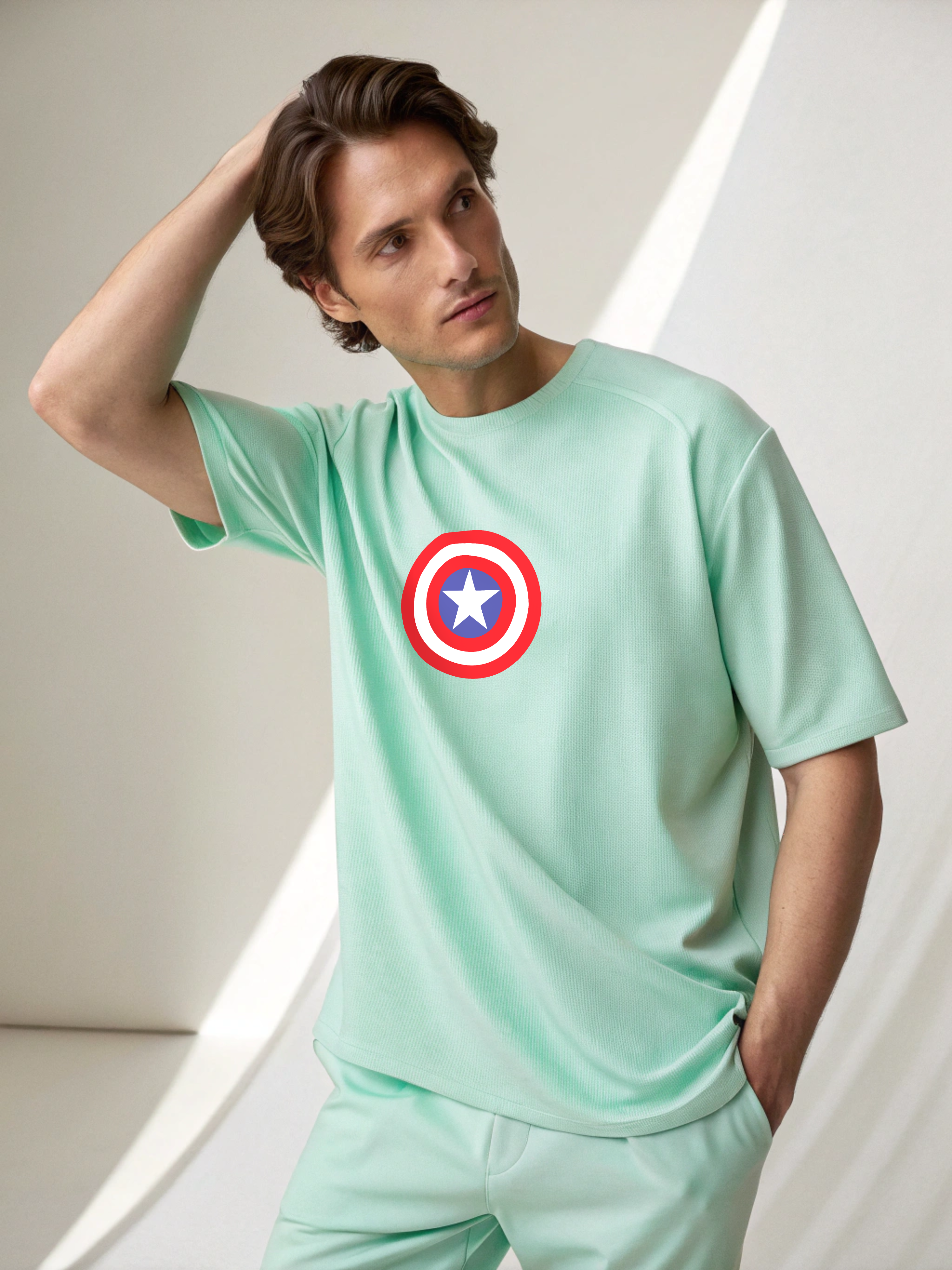 Shield of Valor Tee – Captain America’s Vibranium Oversized T-Shirt