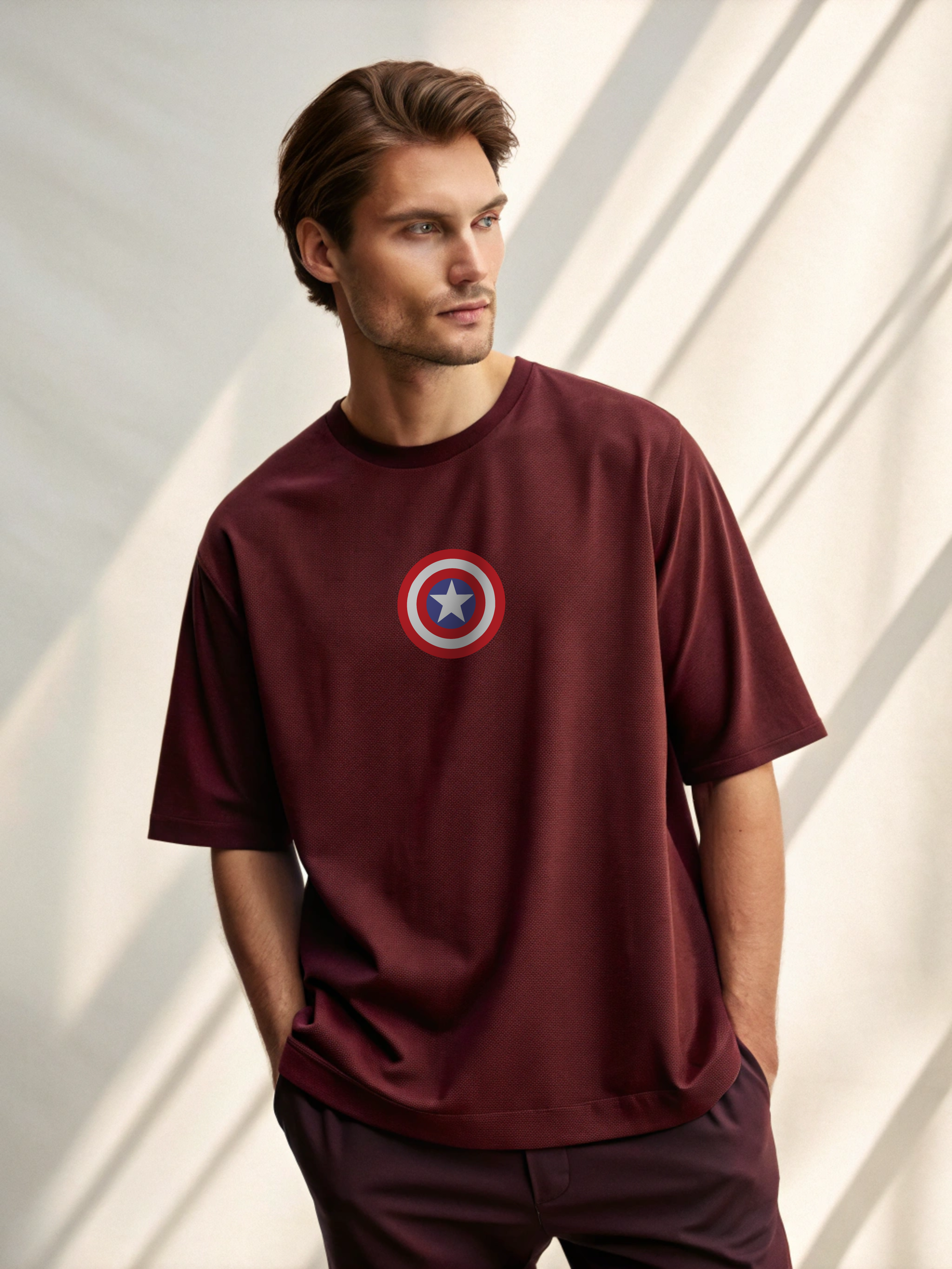 Shield of Valor Tee – Captain America’s Vibranium Oversized T-Shirt