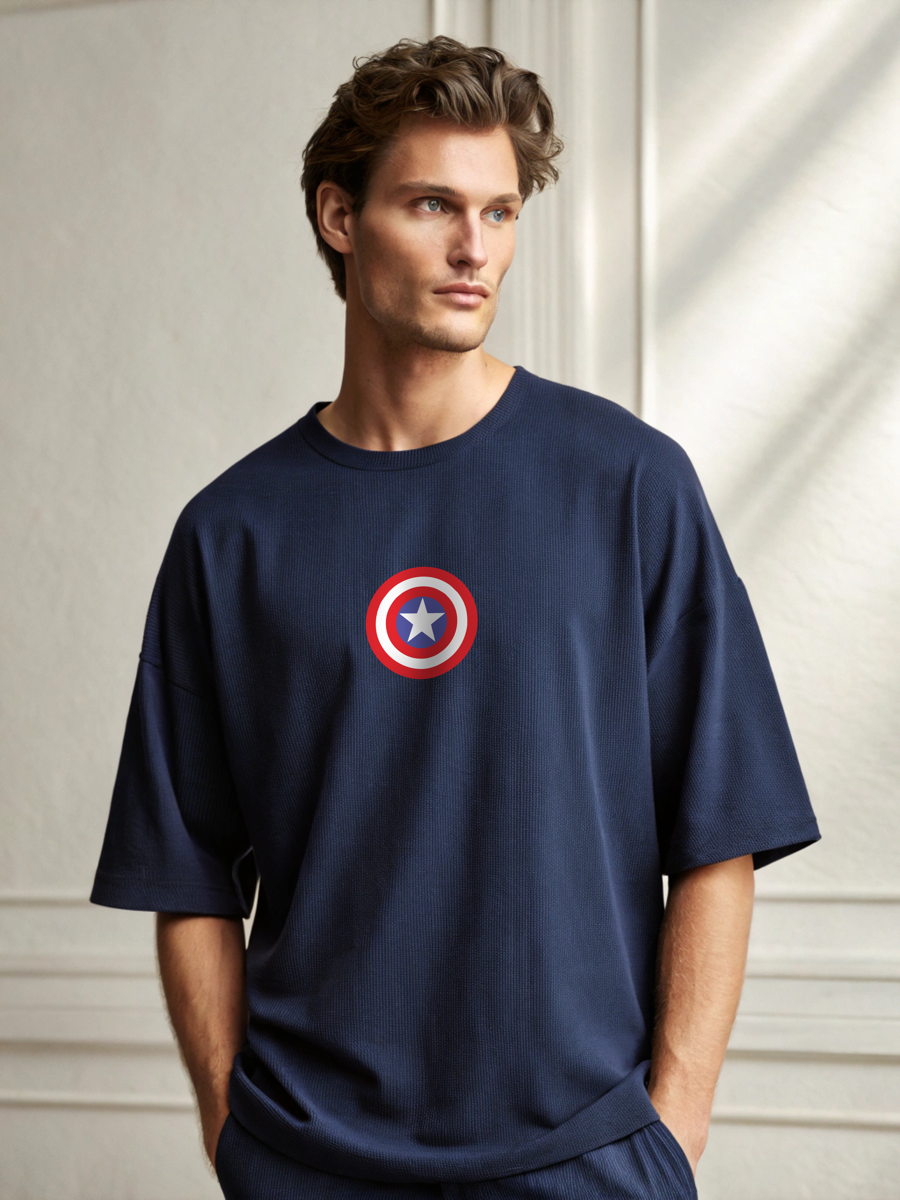 Shield of Valor Tee – Captain America’s Vibranium Oversized T-Shirt