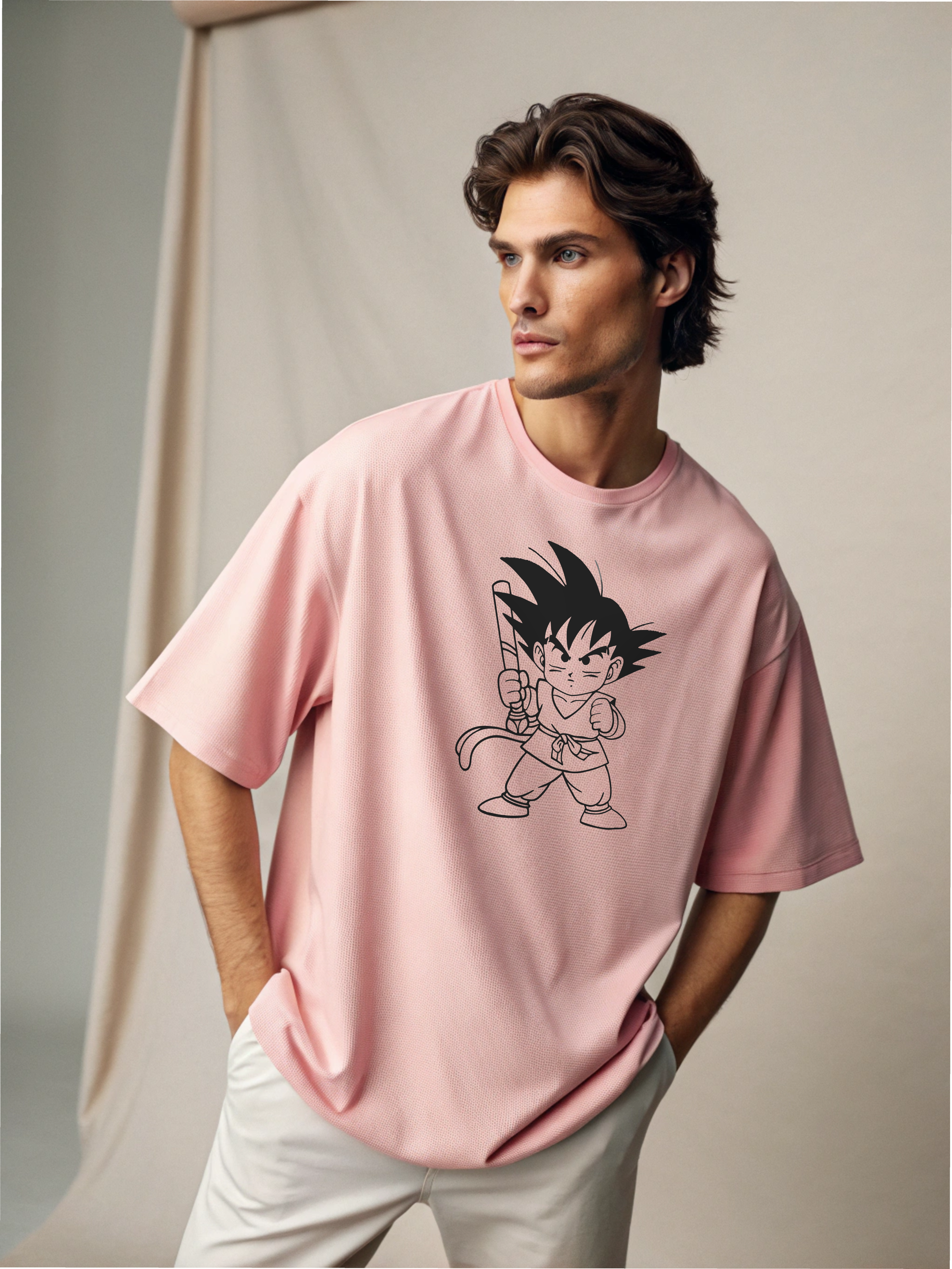 Baby Goku – Men’s Oversized Drop Shoulder Tee