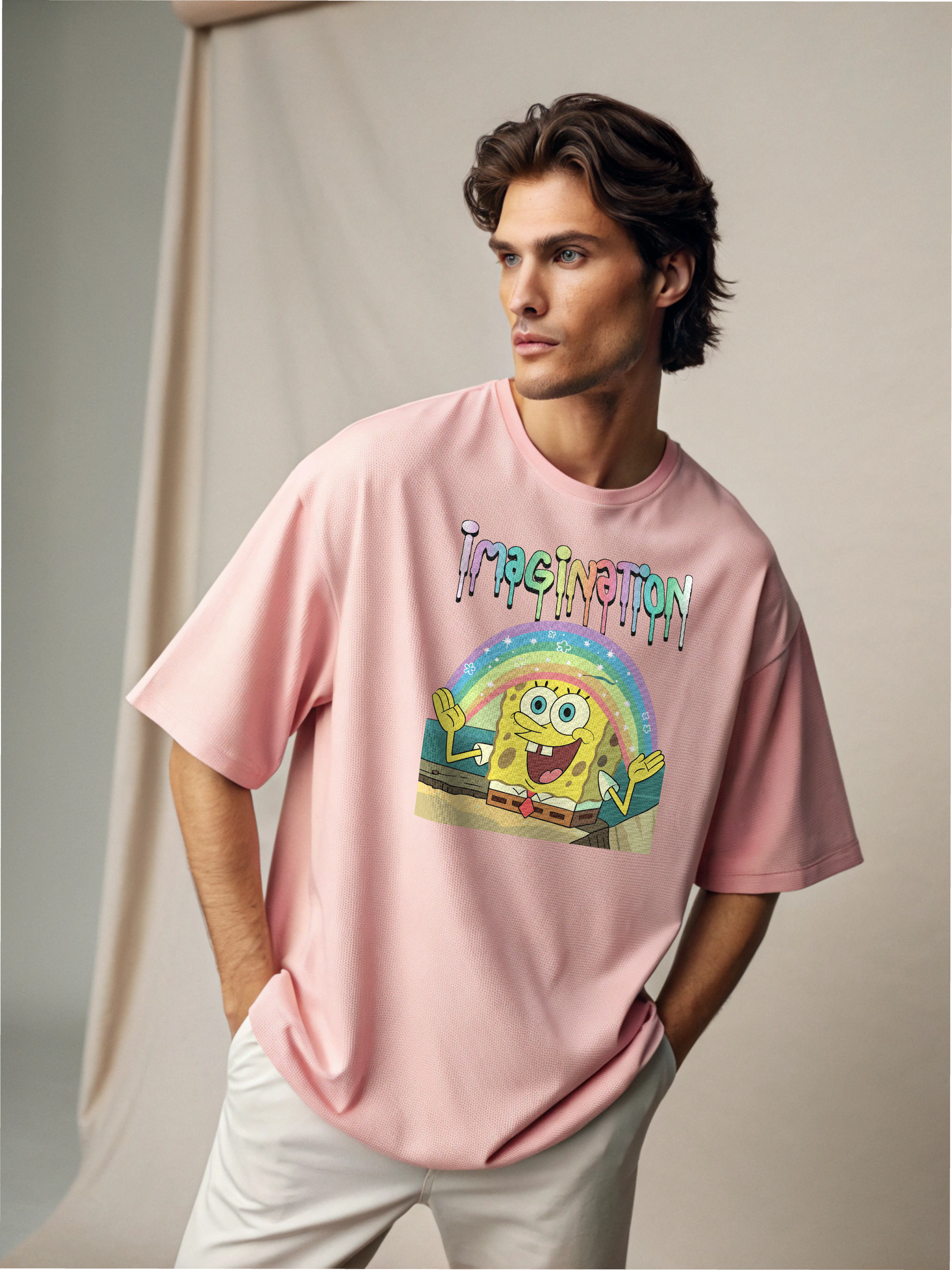Sponge Bob – Men’s Oversized Drop Shoulder Tee