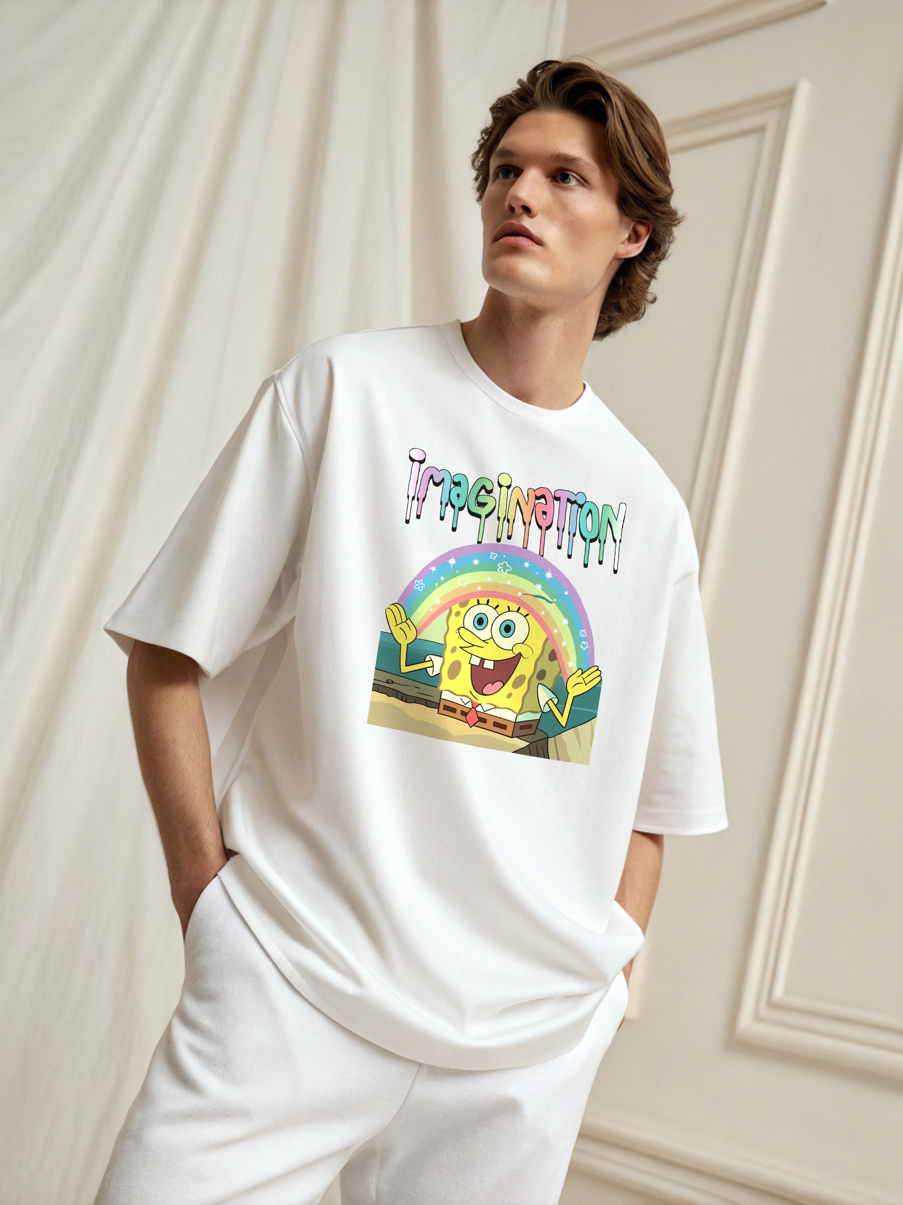Sponge Bob – Men’s Oversized Drop Shoulder Tee