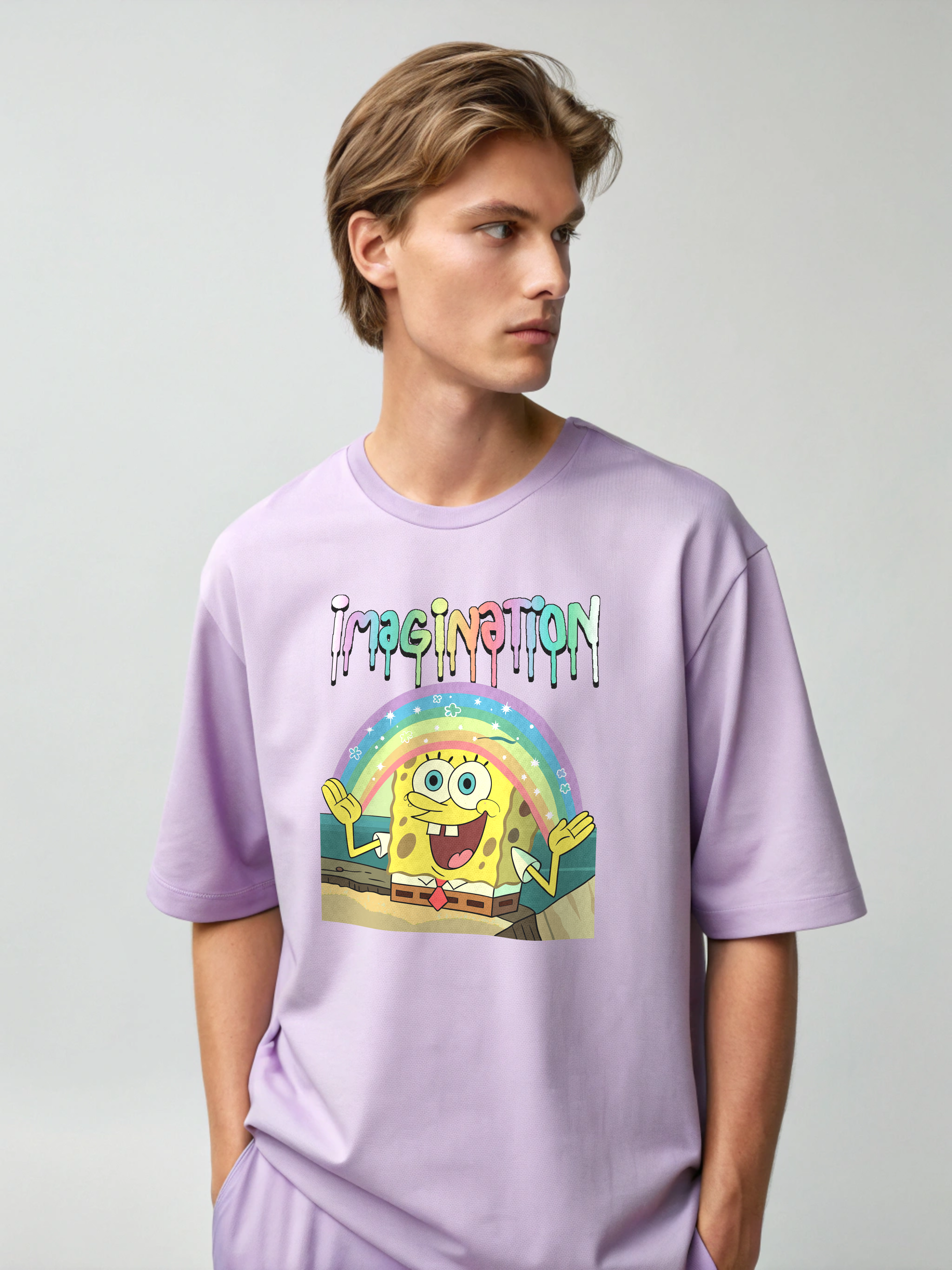 Sponge Bob – Men’s Oversized Drop Shoulder Tee