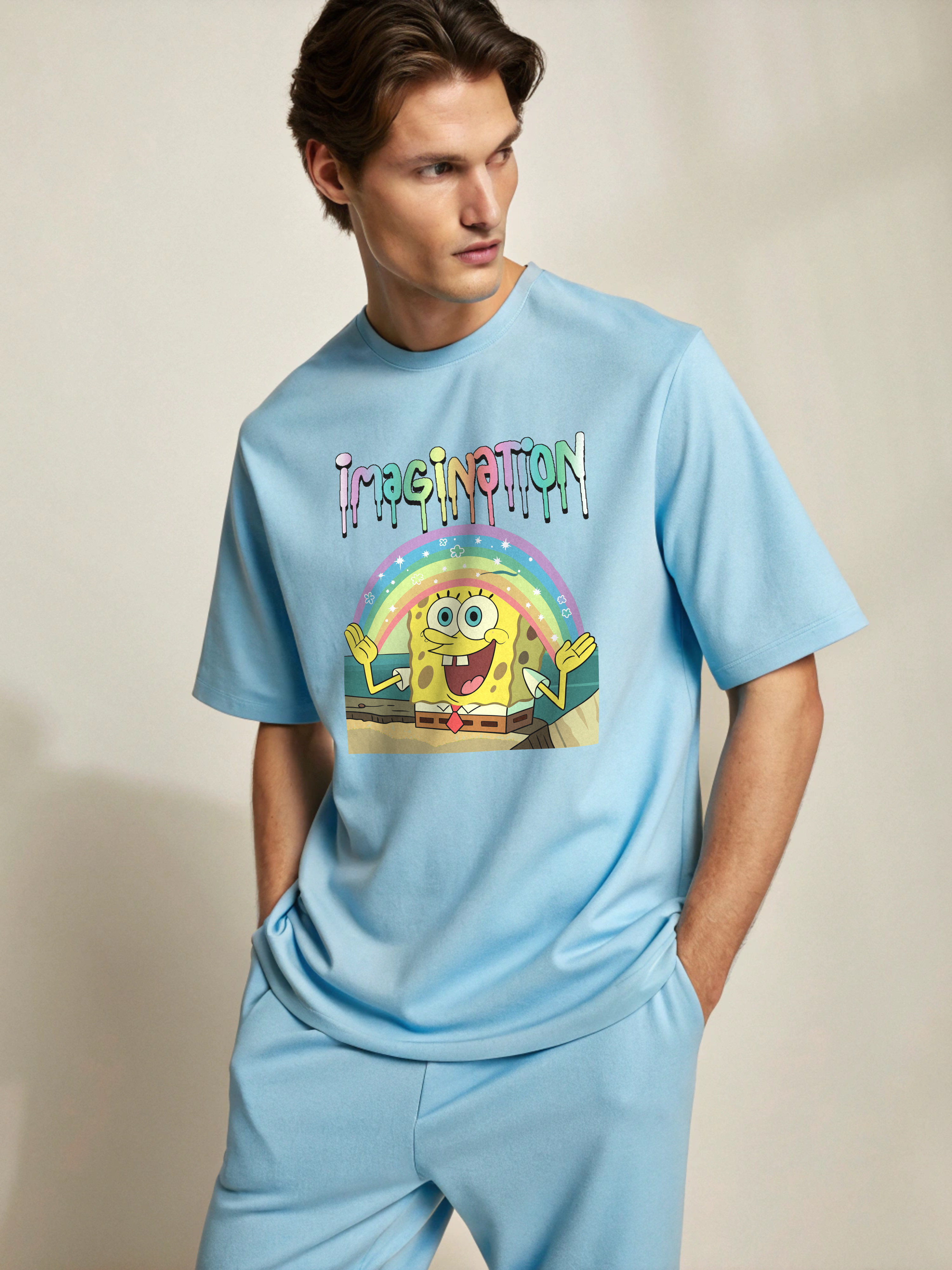 Sponge Bob – Men’s Oversized Drop Shoulder Tee