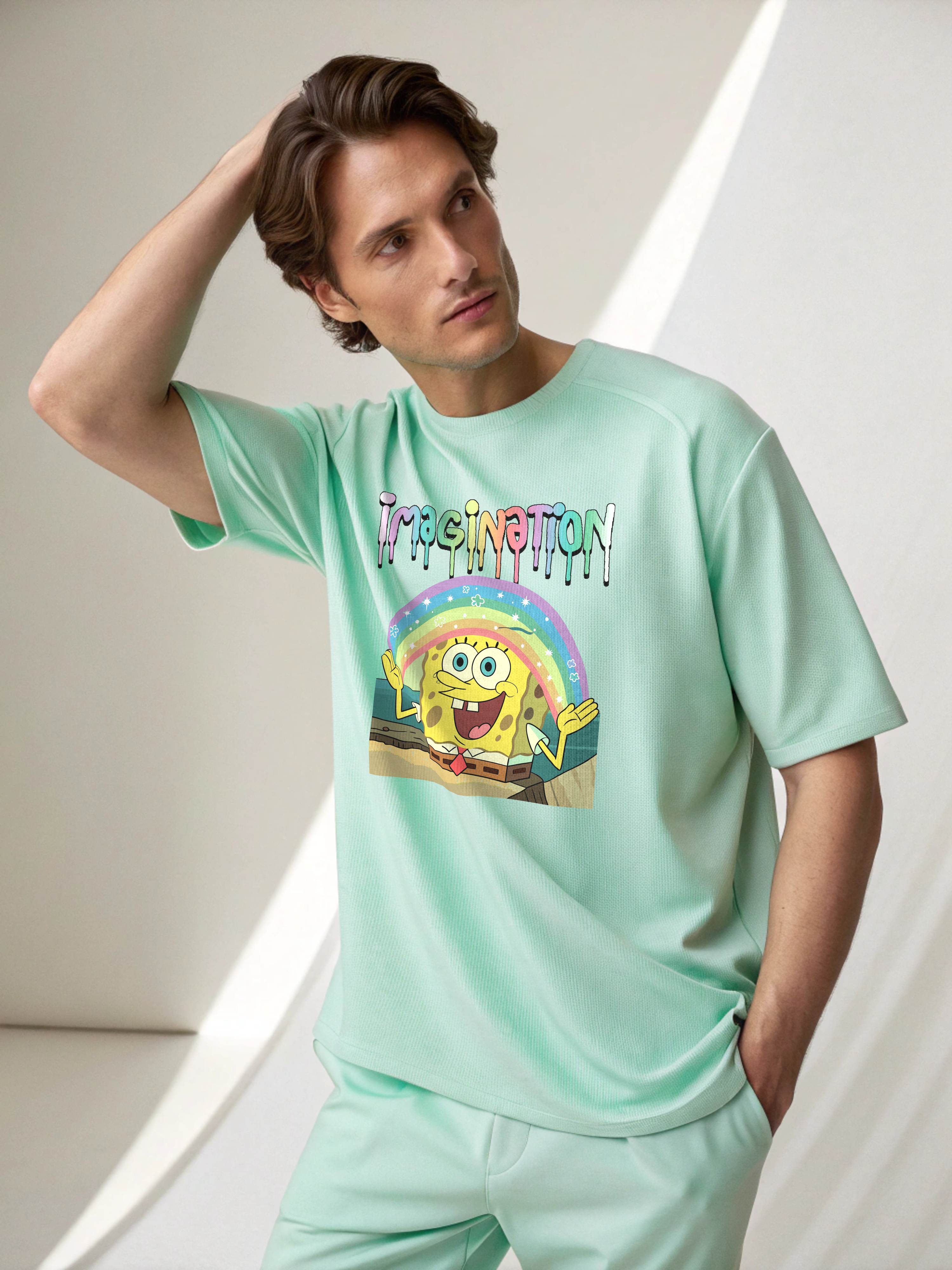 Sponge Bob – Men’s Oversized Drop Shoulder Tee