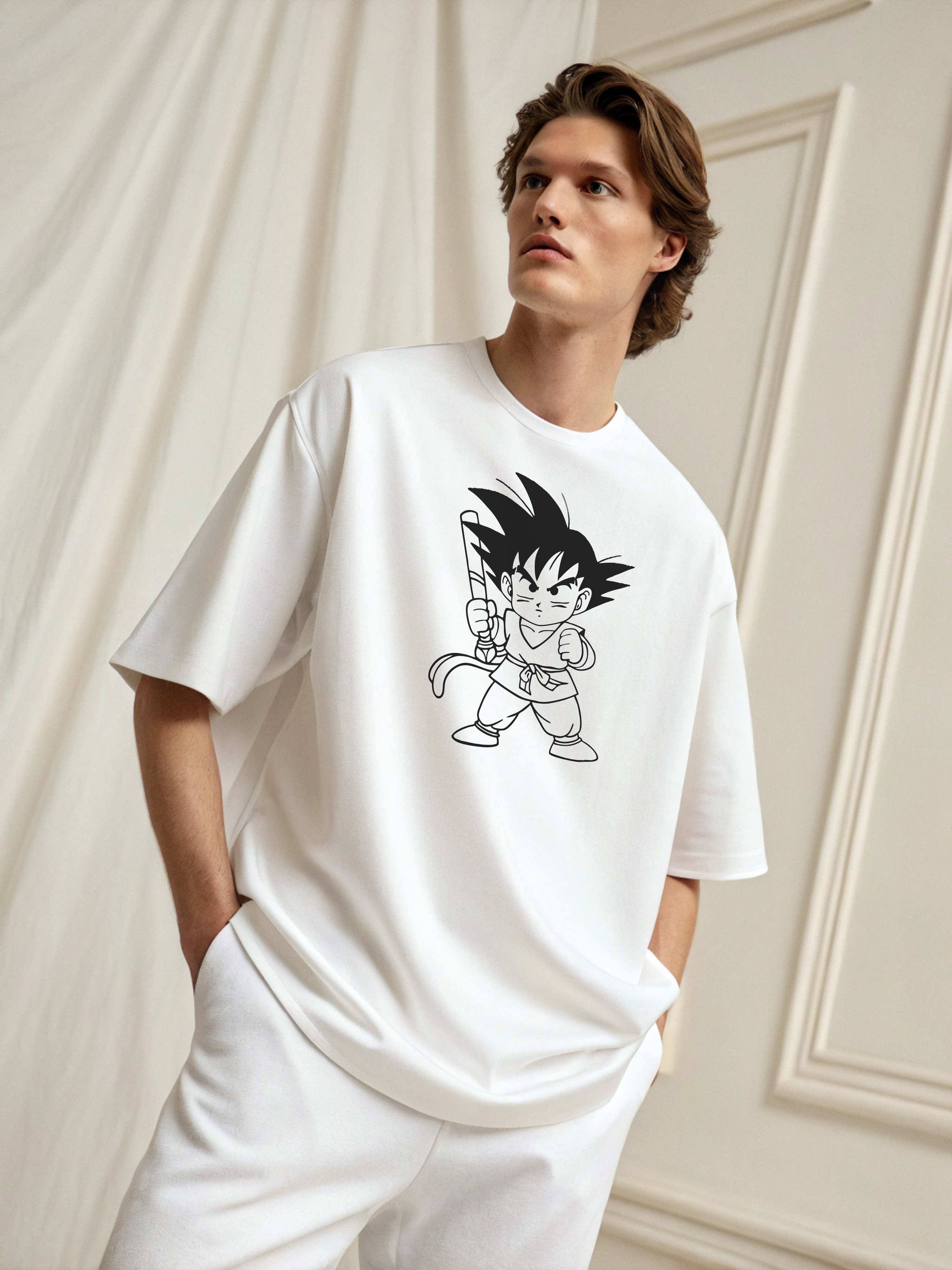 Baby Goku – Men’s Oversized Drop Shoulder Tee