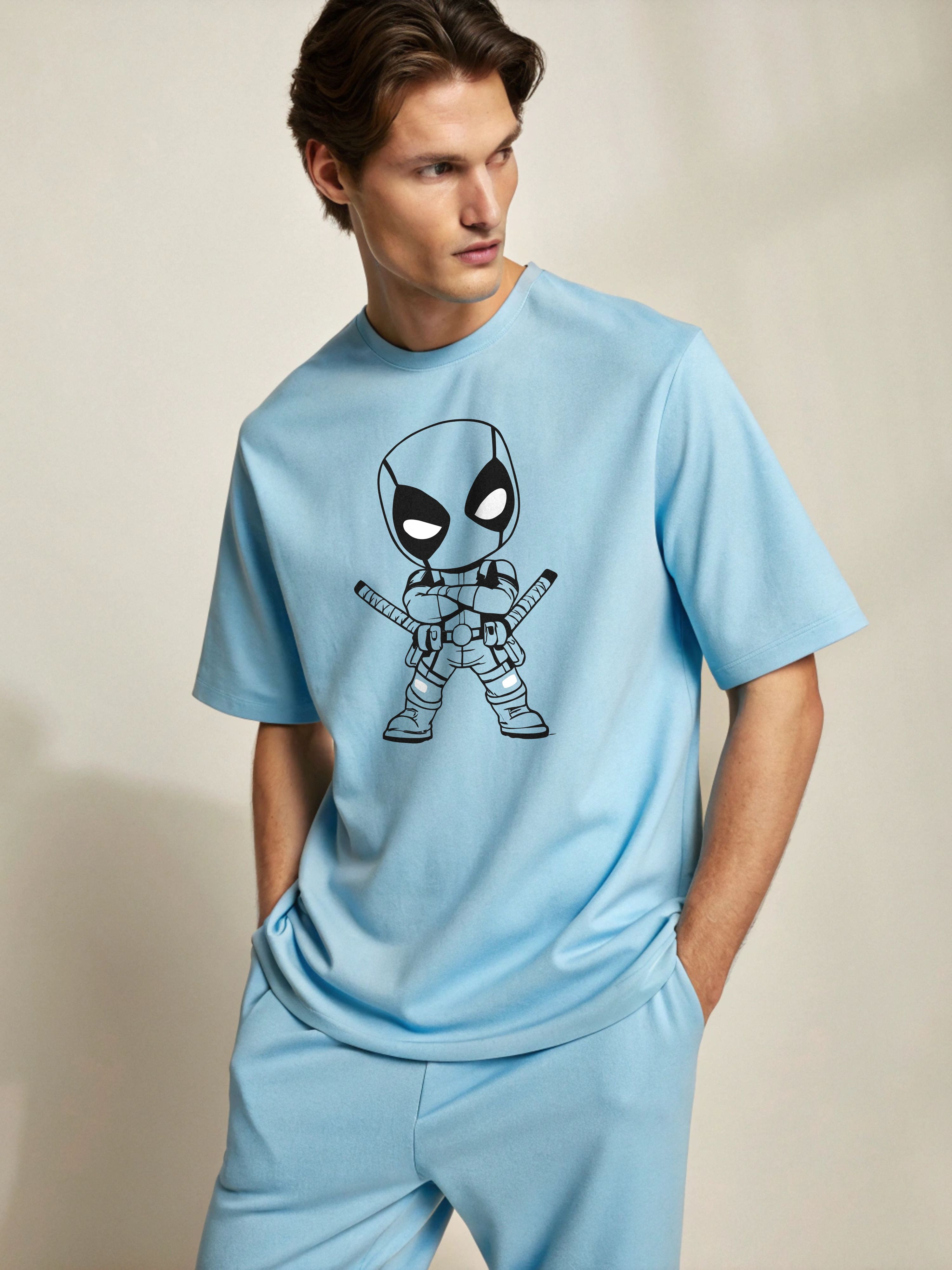 Lil’ Savage: Baby Deadpool Men’s Oversized Tee