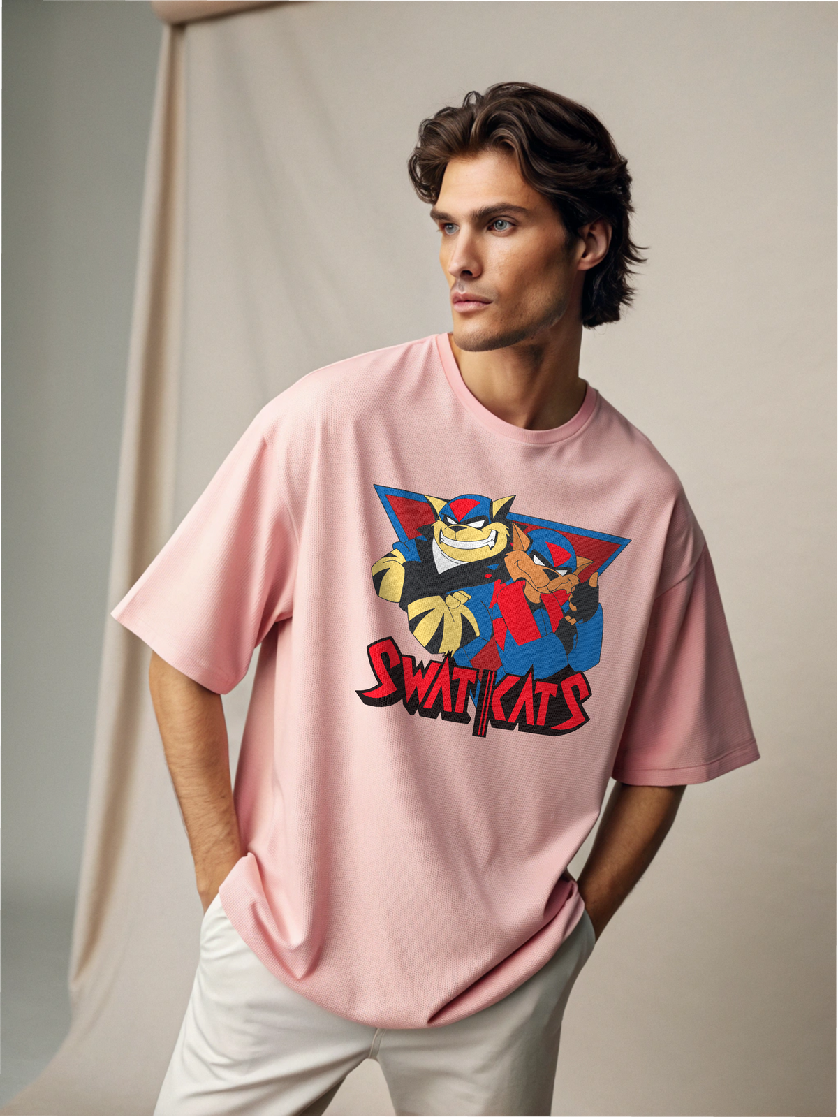 Swat Kats – Men’s Oversized Drop Shoulder Tee