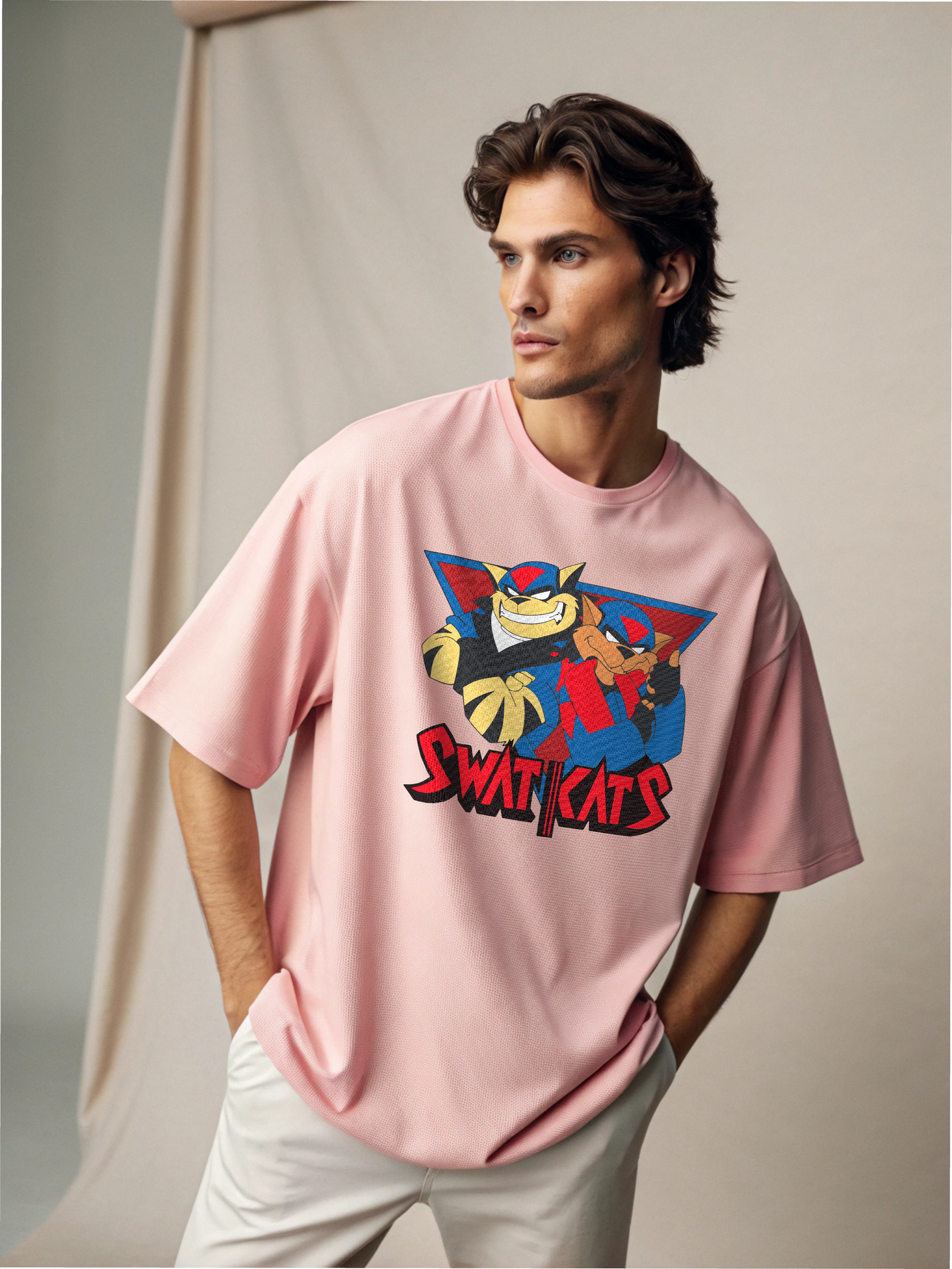 Swat Kats – Men’s Oversized Drop Shoulder Tee
