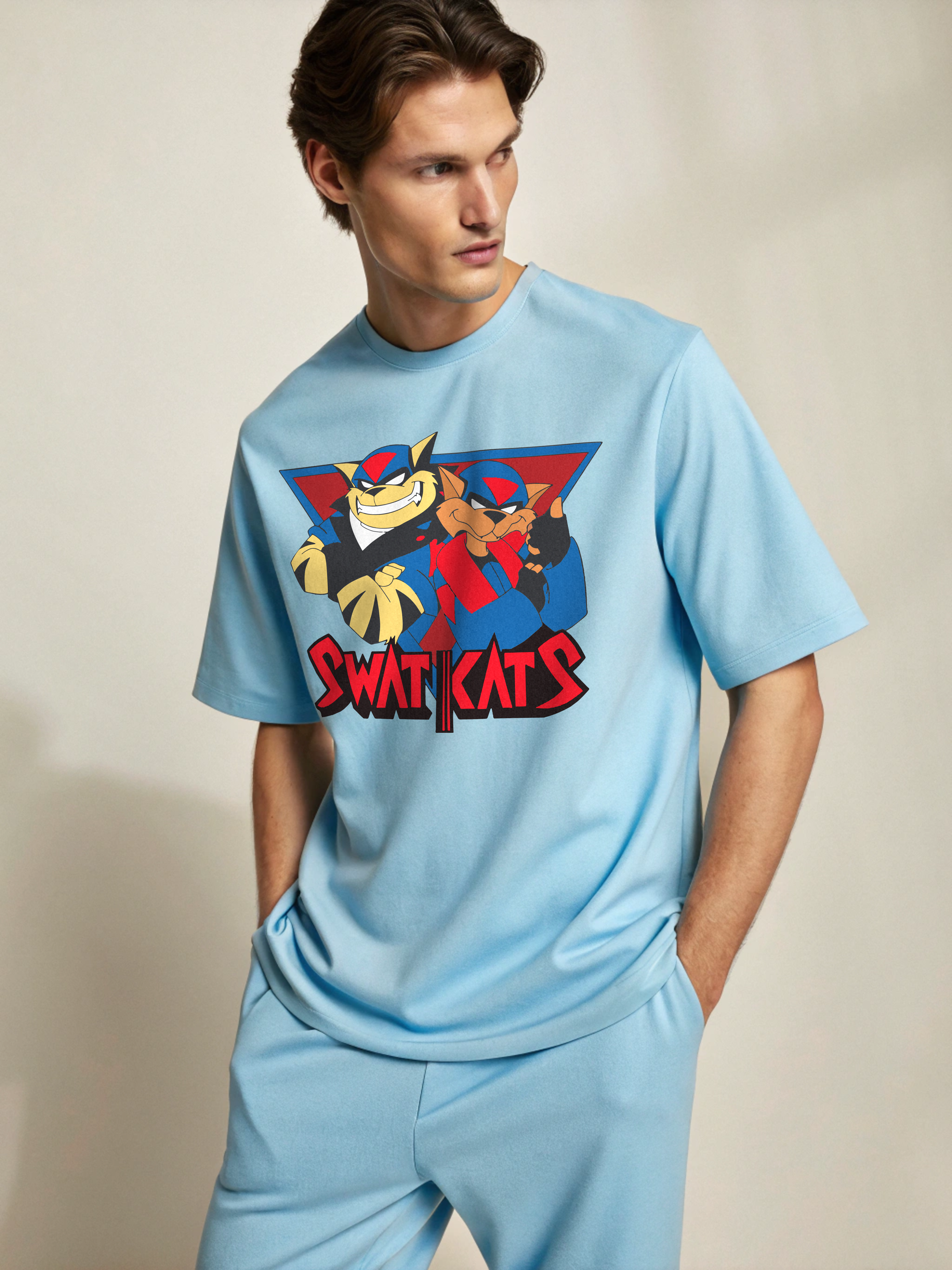 Swat Kats – Men’s Oversized Drop Shoulder Tee