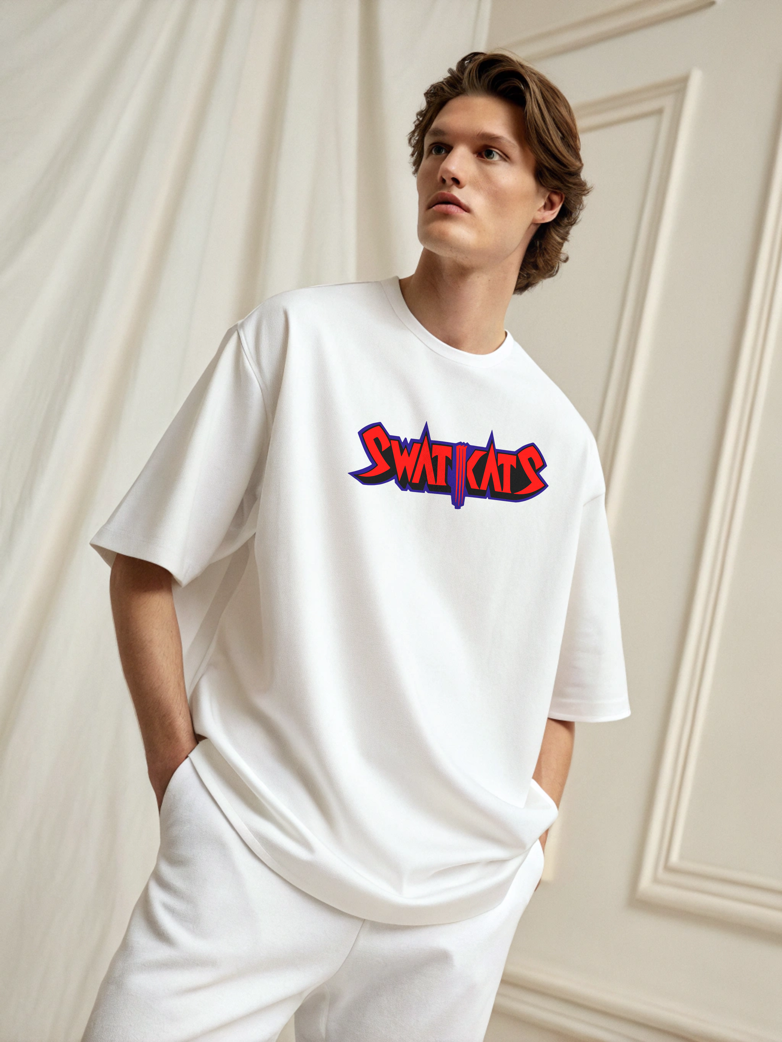Swat Kats – Men’s Oversized Drop Shoulder Tee