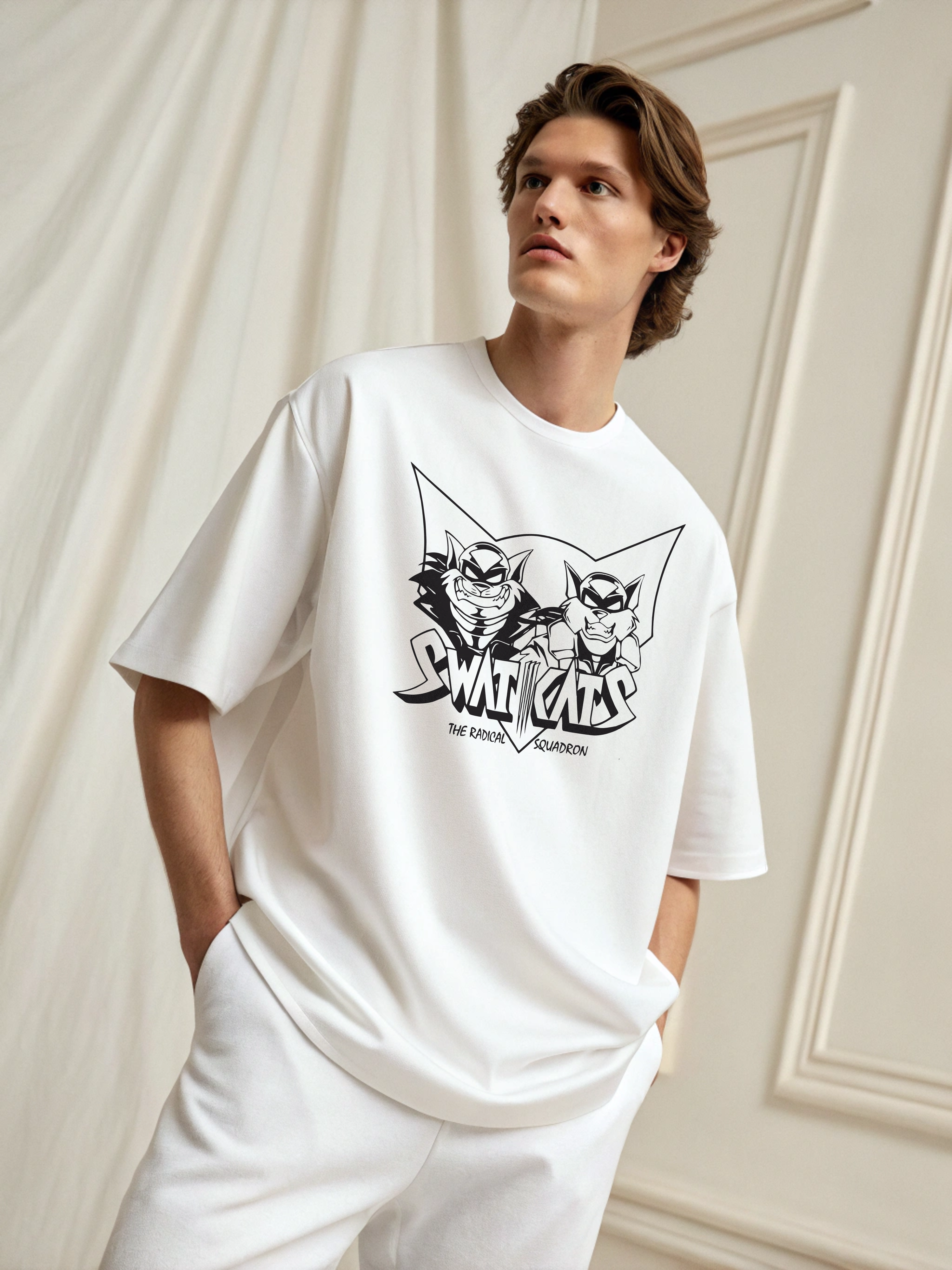 Swat Kats – Men’s Oversized Drop Shoulder Tee