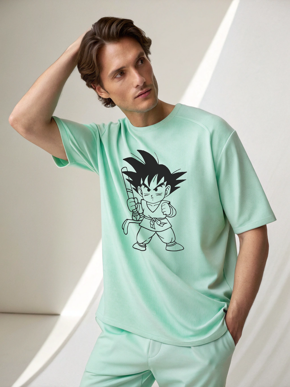 Baby Goku – Men’s Oversized Drop Shoulder Tee