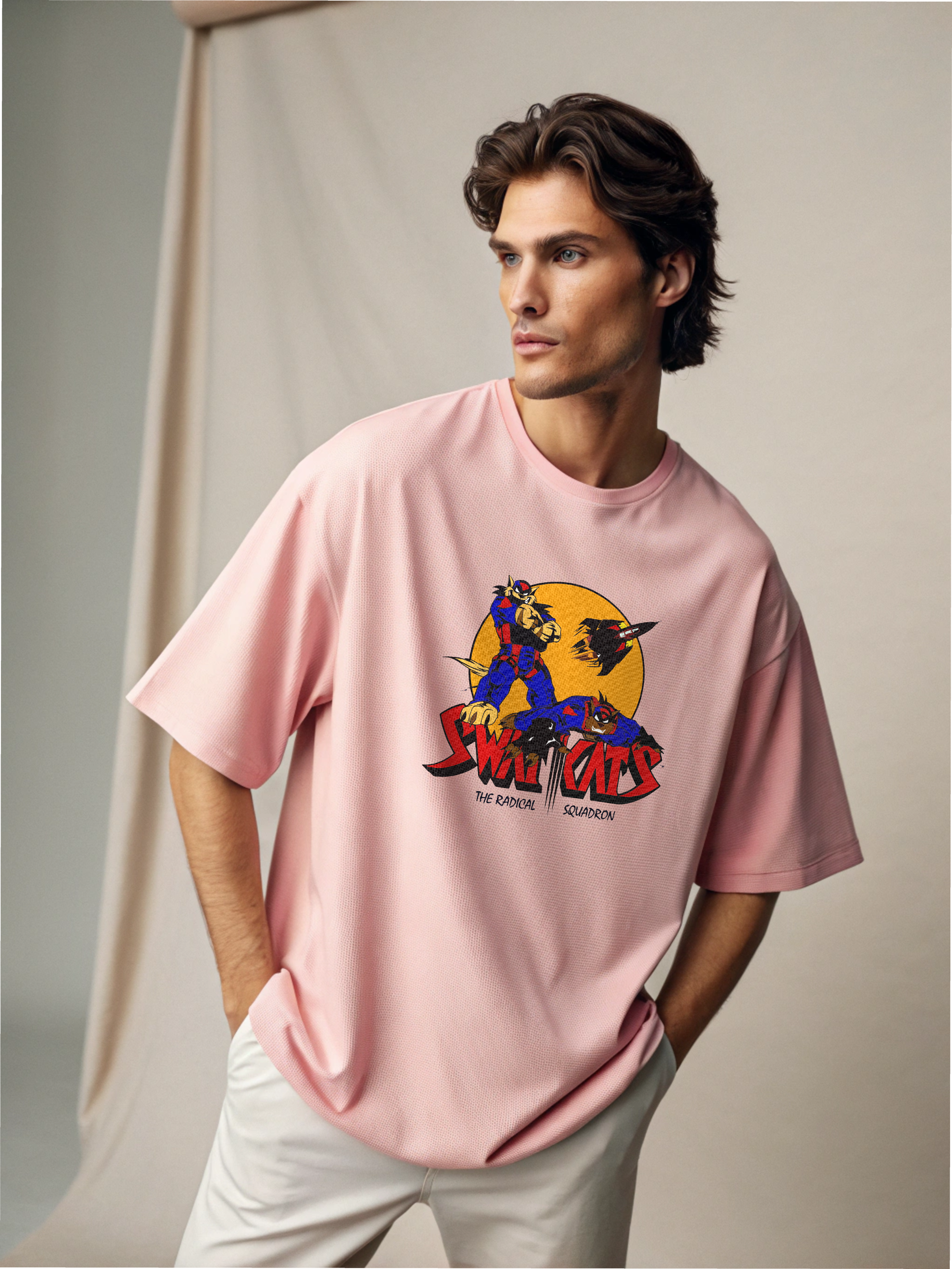 Swat Kats – Men’s Oversized Drop Shoulder Tee