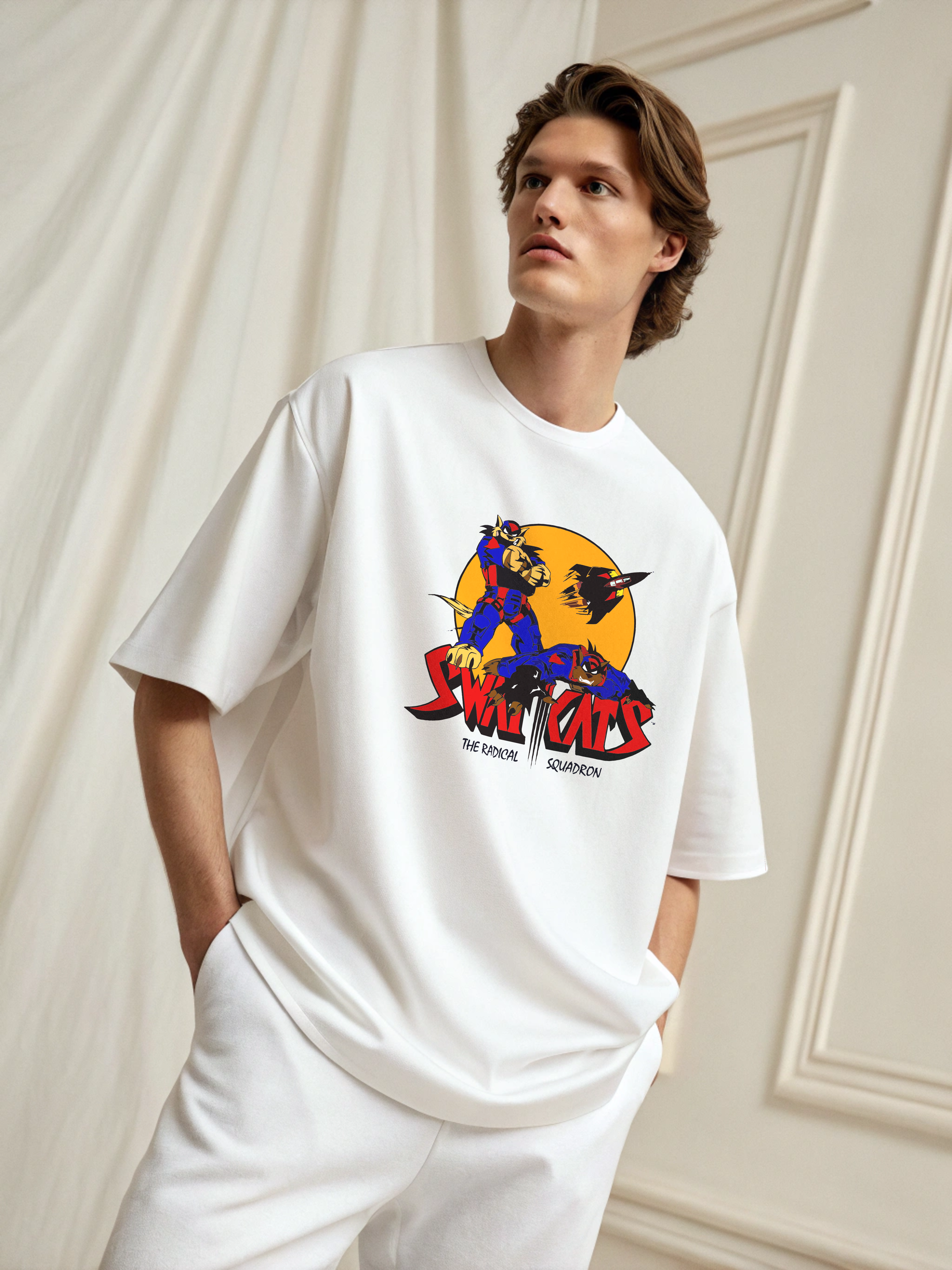 Swat Kats – Men’s Oversized Drop Shoulder Tee