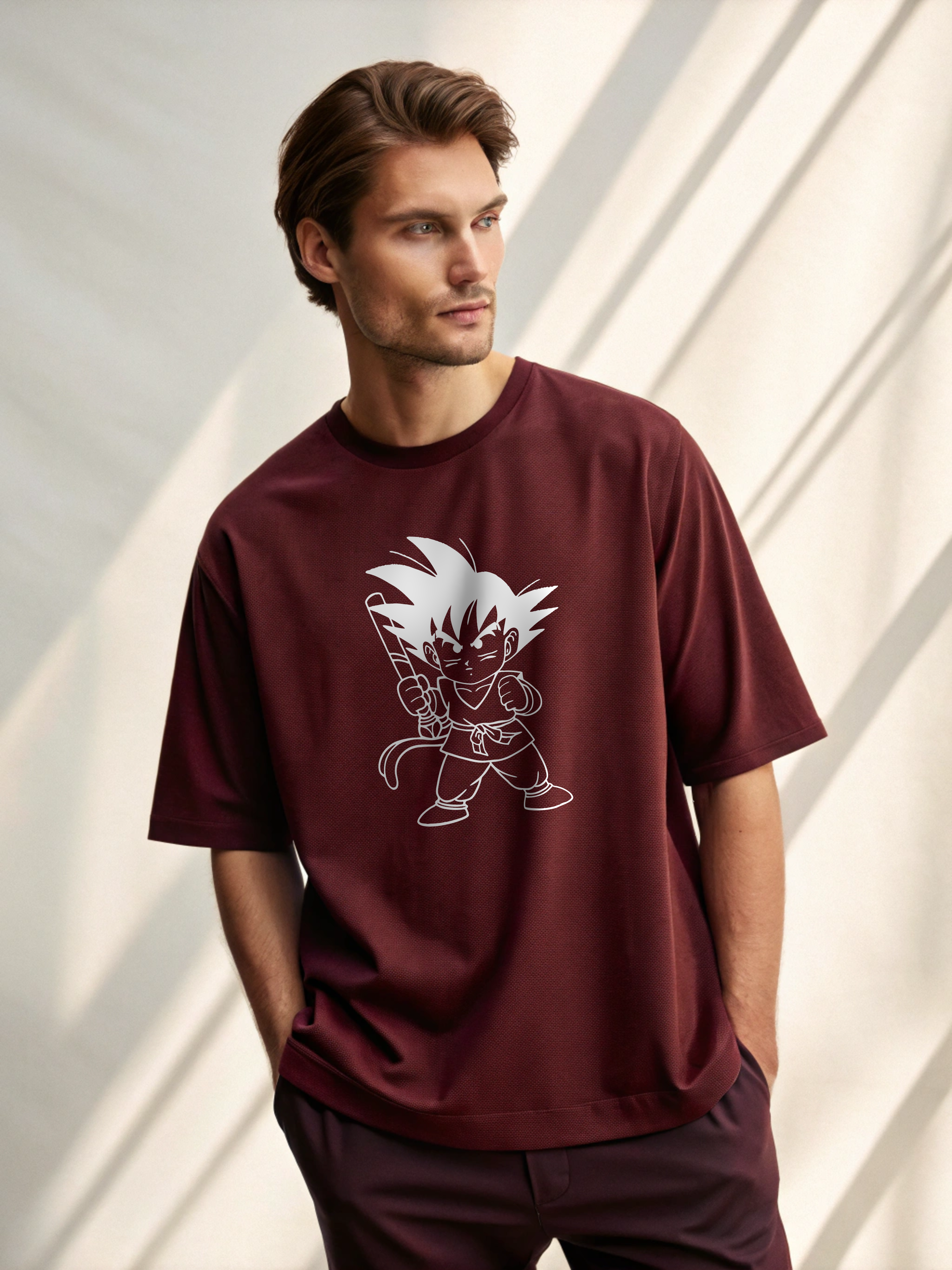 Baby Goku – Men’s Oversized Drop Shoulder Tee