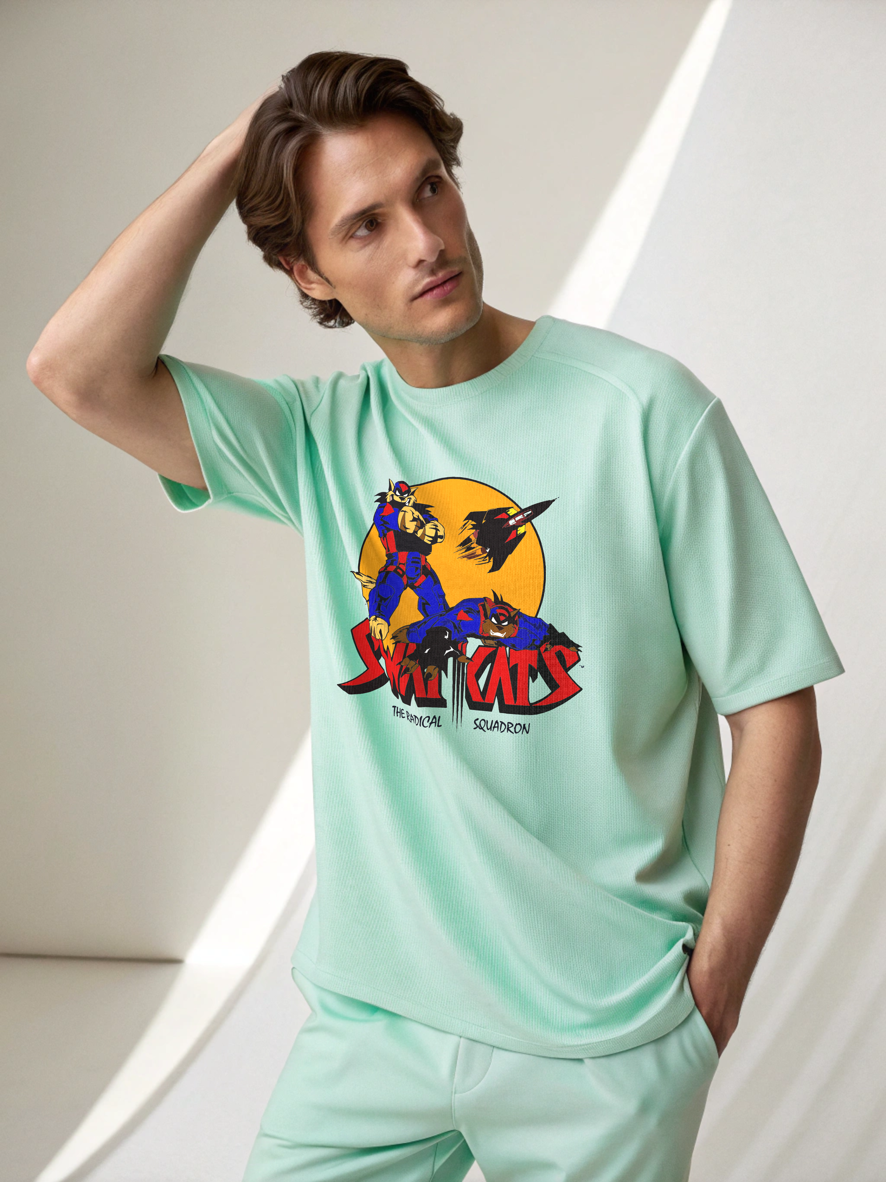 Swat Kats – Men’s Oversized Drop Shoulder Tee