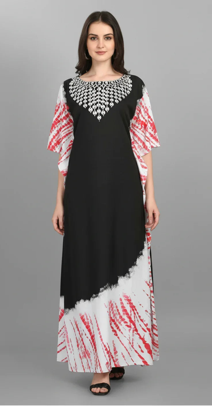 Bold Illusion Printed Kaftan