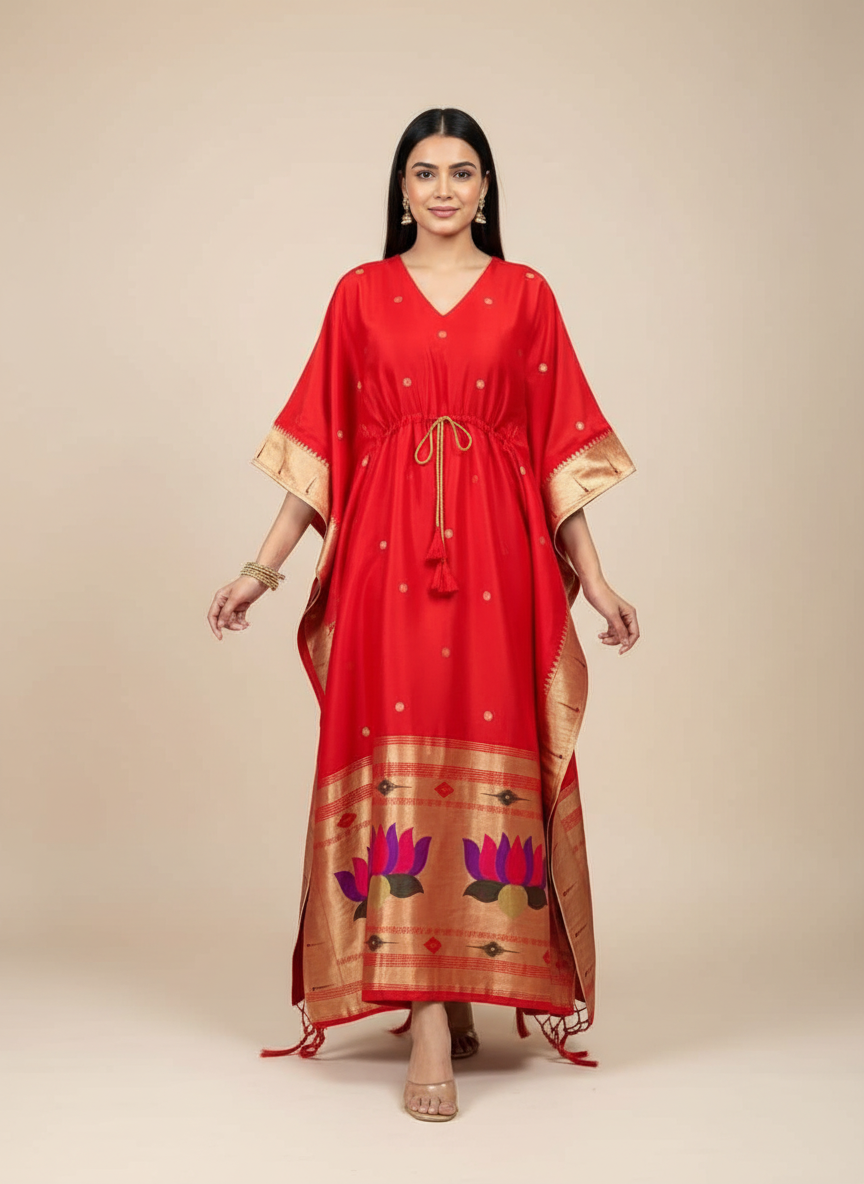 The Kumkuma Paithani Kaftan