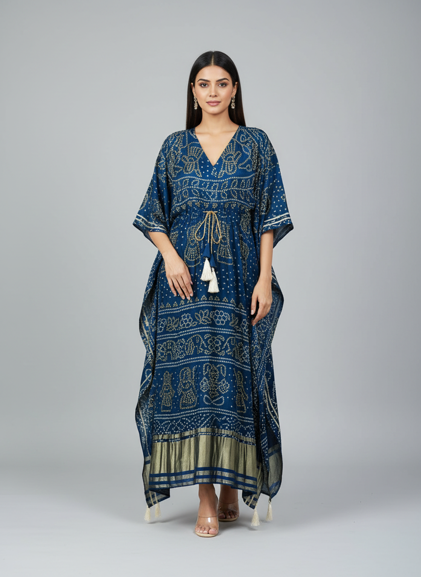 Indigo Dabu Kaftan