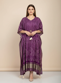 Bandhani Luxe Printed Satin Kaftan