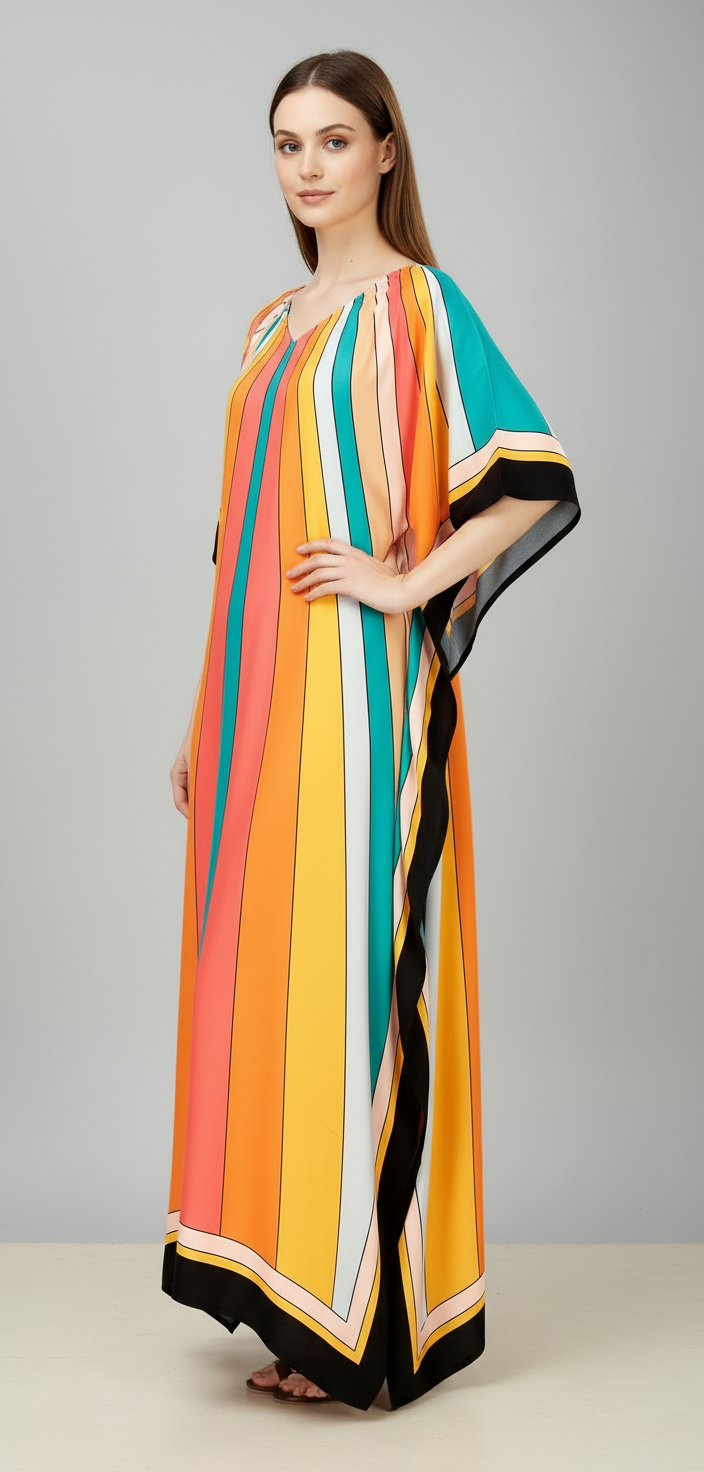 Sunburst Mirage Striped Kaftan Dress