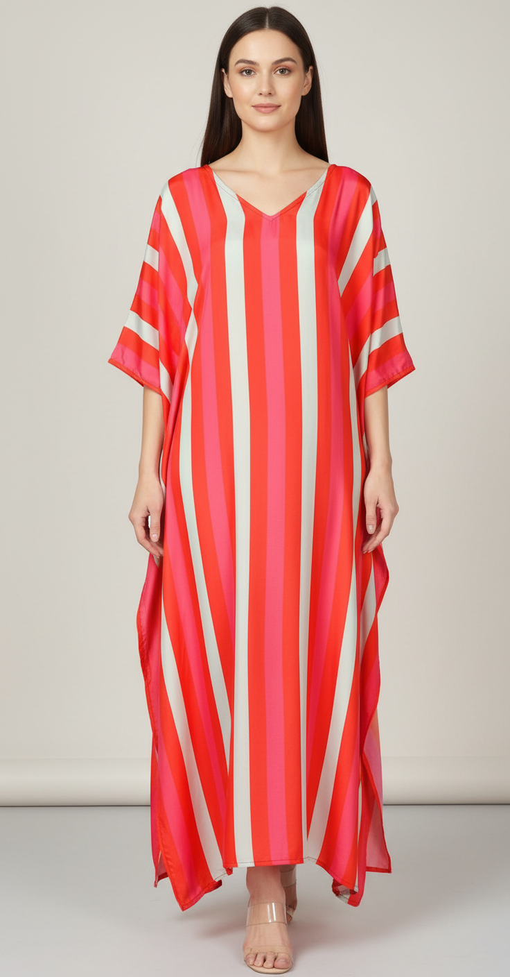 Candy Stripe Crush Kaftan Dress