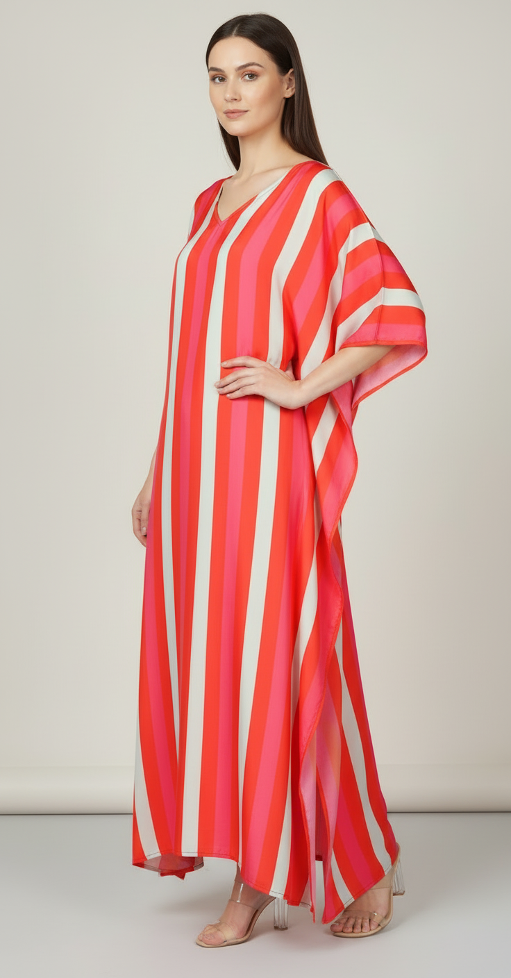 Candy Stripe Crush Kaftan Dress