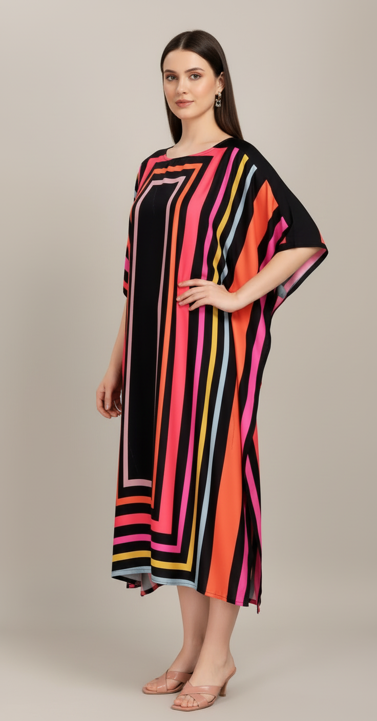 Aurora Stripe Kaftan Dress