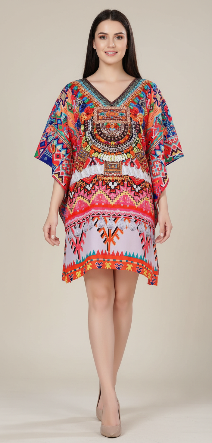 Jewel Garden Abstract Kaftan