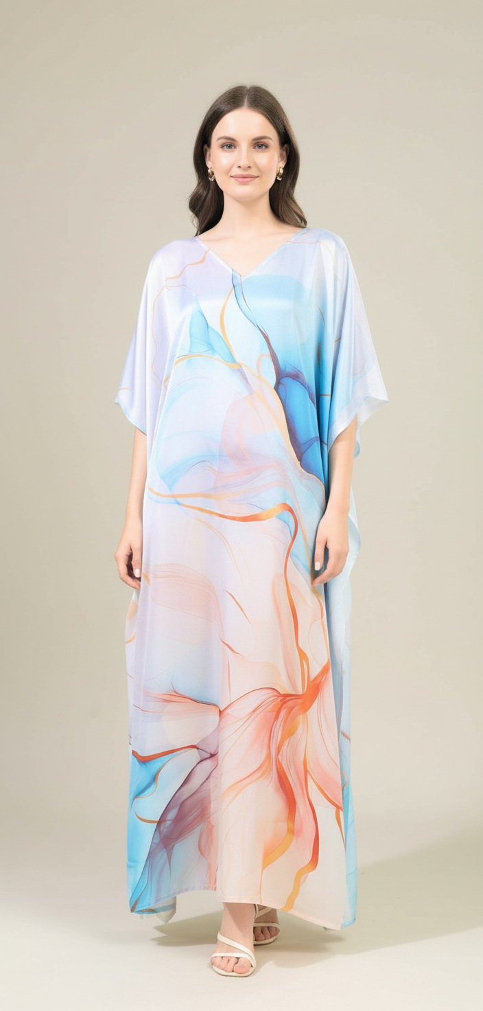 Ocean Dream Multicolor Kaftan Dress