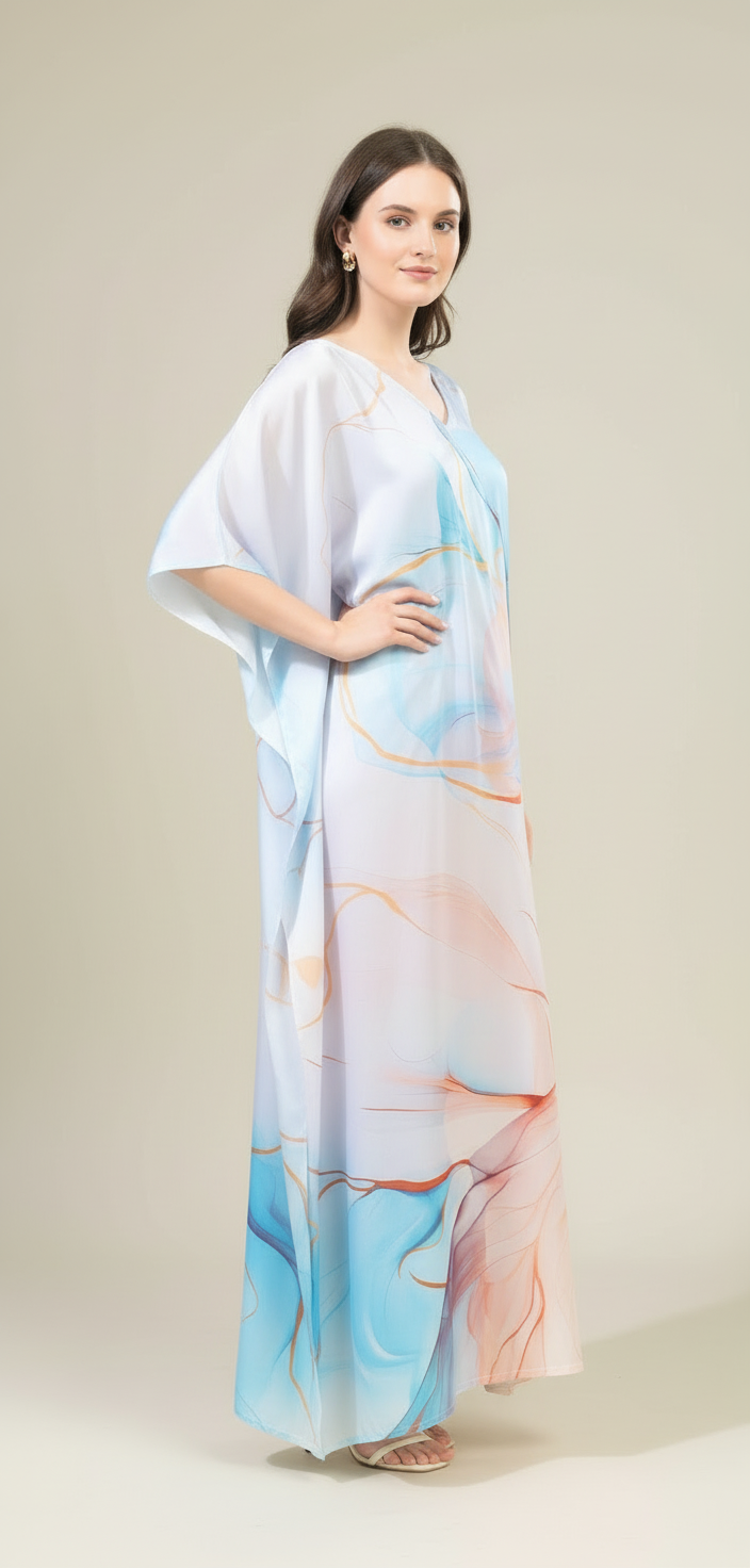 Ocean Dream Multicolor Kaftan Dress